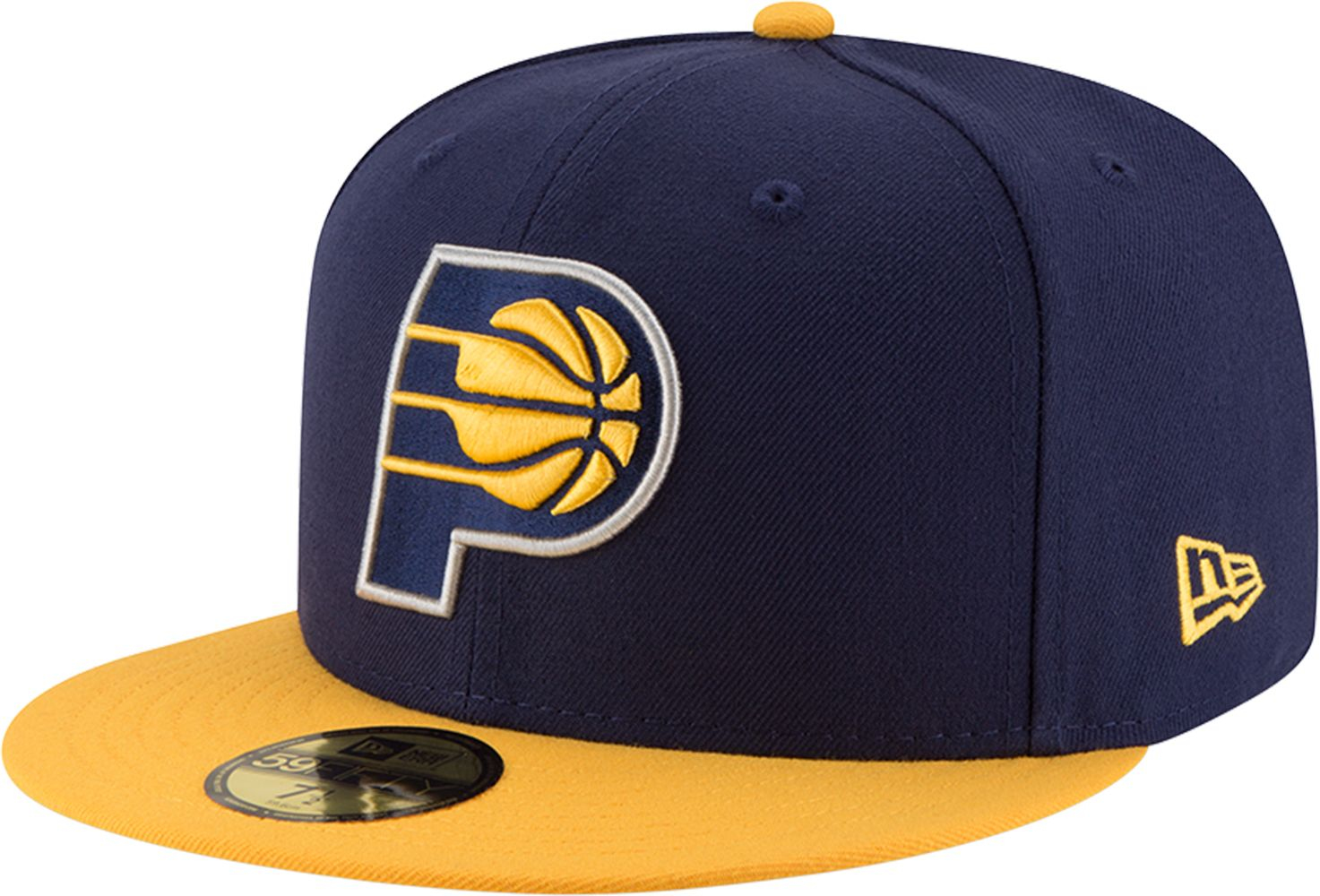 New Era Men's Indiana Pacers 59Fifty Navy/Gold Fitted Hat, Size 7, Team