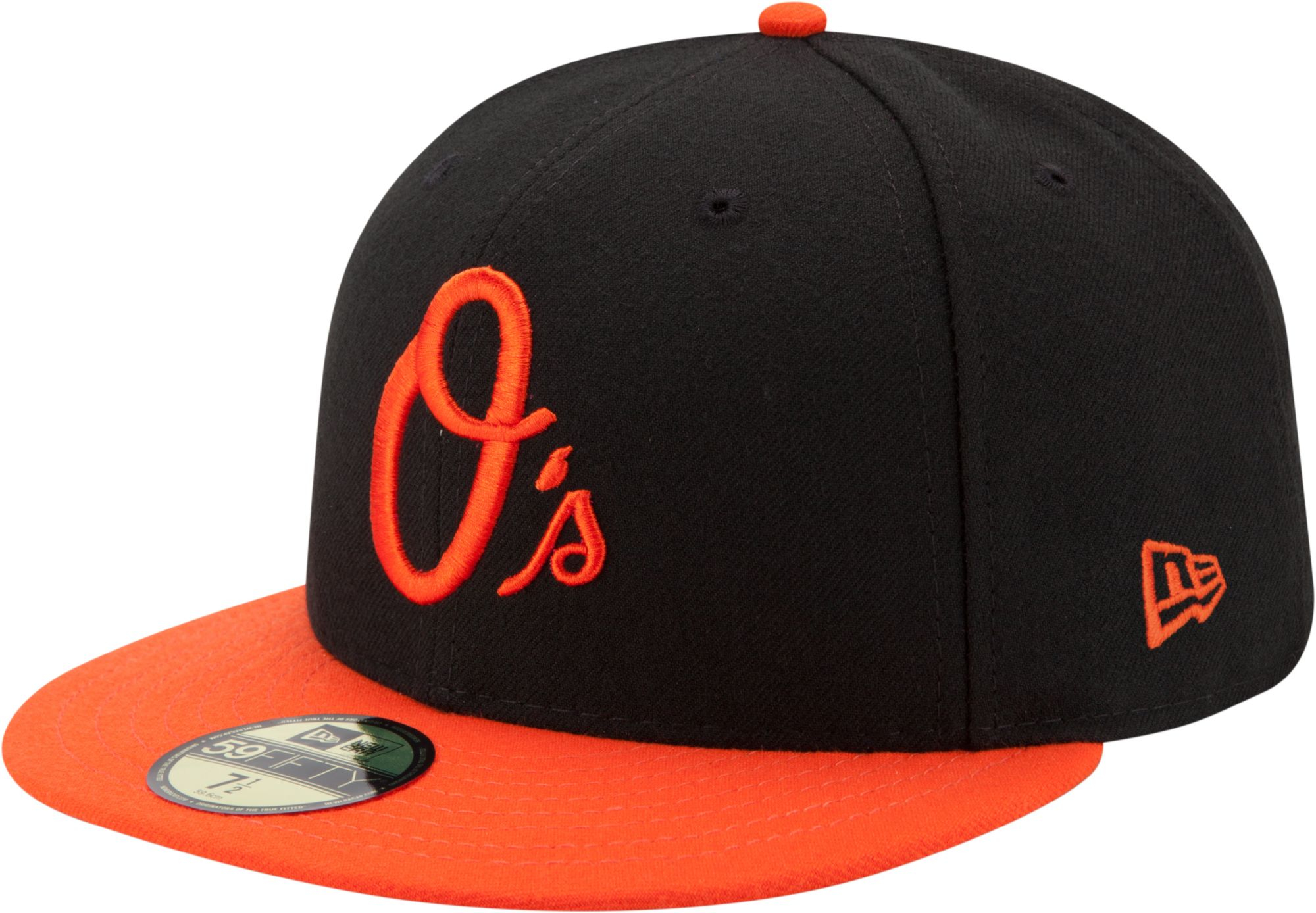 New Era Men's Baltimore Orioles 59Fifty Alternate Black Authentic Hat, Size 8, Team