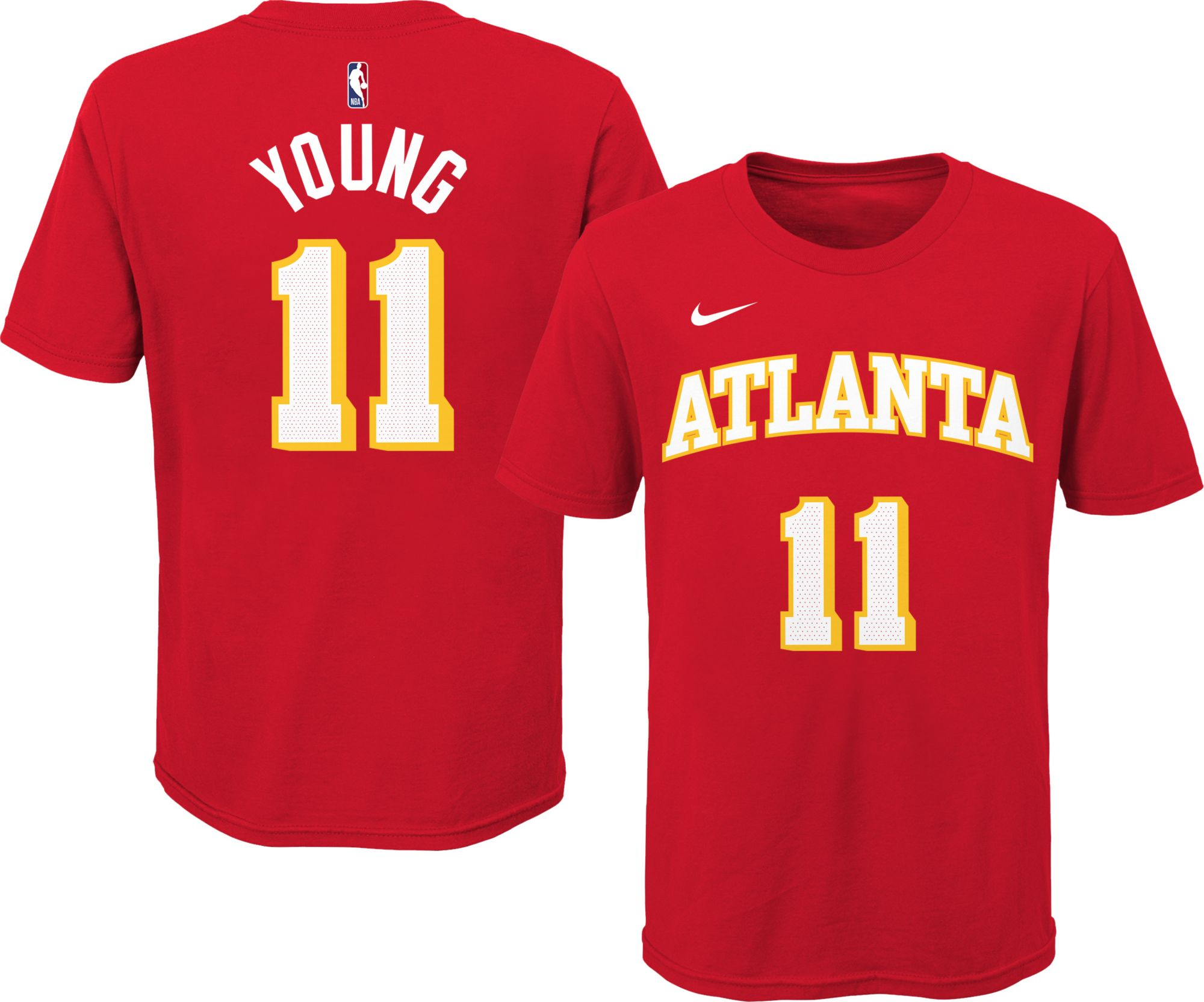 Nike Youth Atlanta Hawks Trae Young #11 Red Cotton T-Shirt, Boys', XL