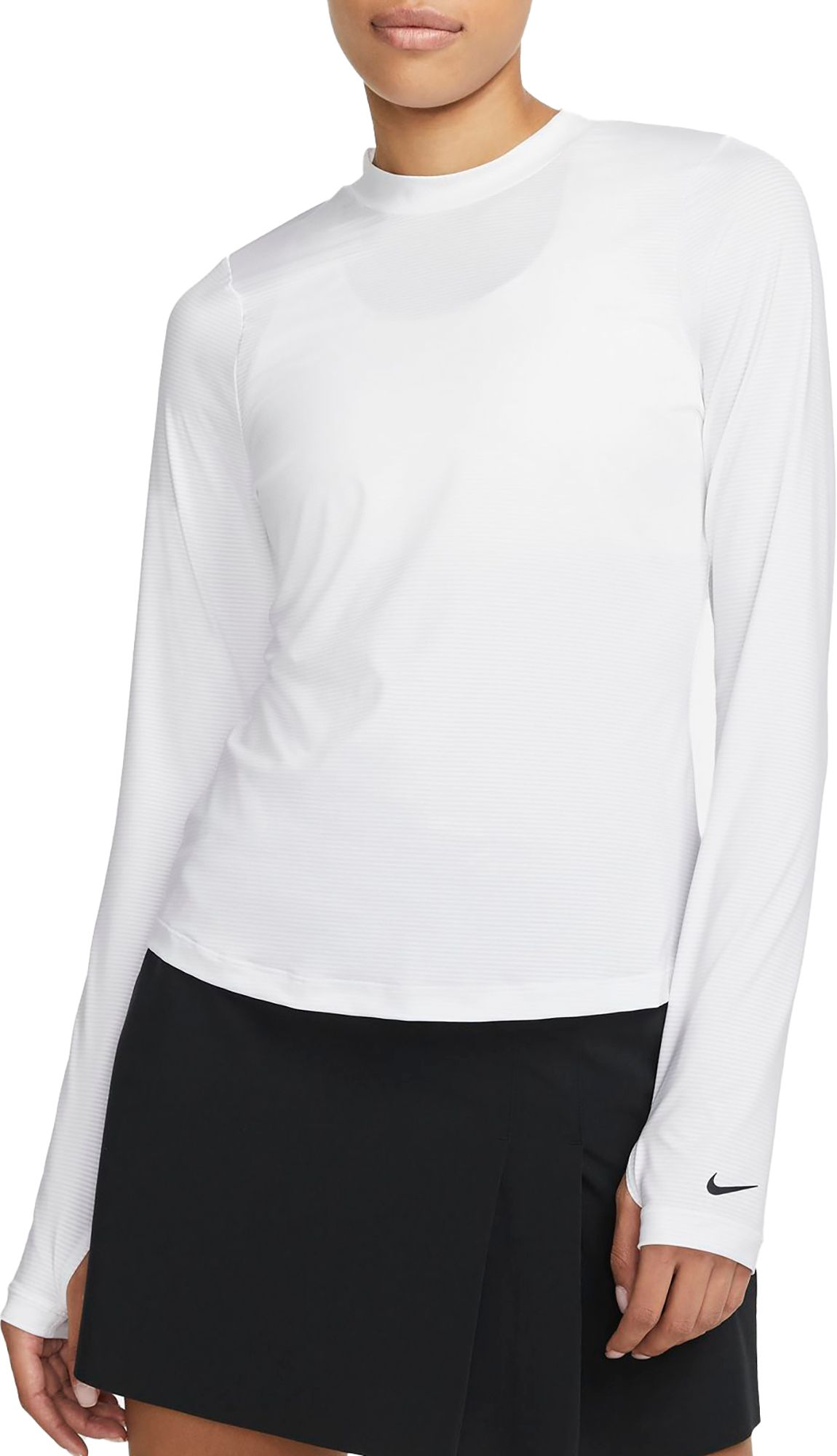 Nike Women's Dri-FIT UV Victory Long Sleeve Golf Top, Medium, White