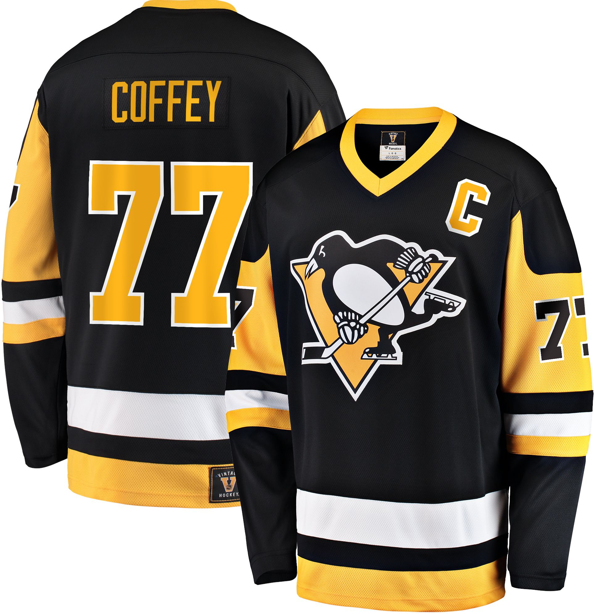 NHL Pittsburgh Penguins Paul Coffey #77 Breakaway Vintage Replica Jersey, Men's, XL, Black
