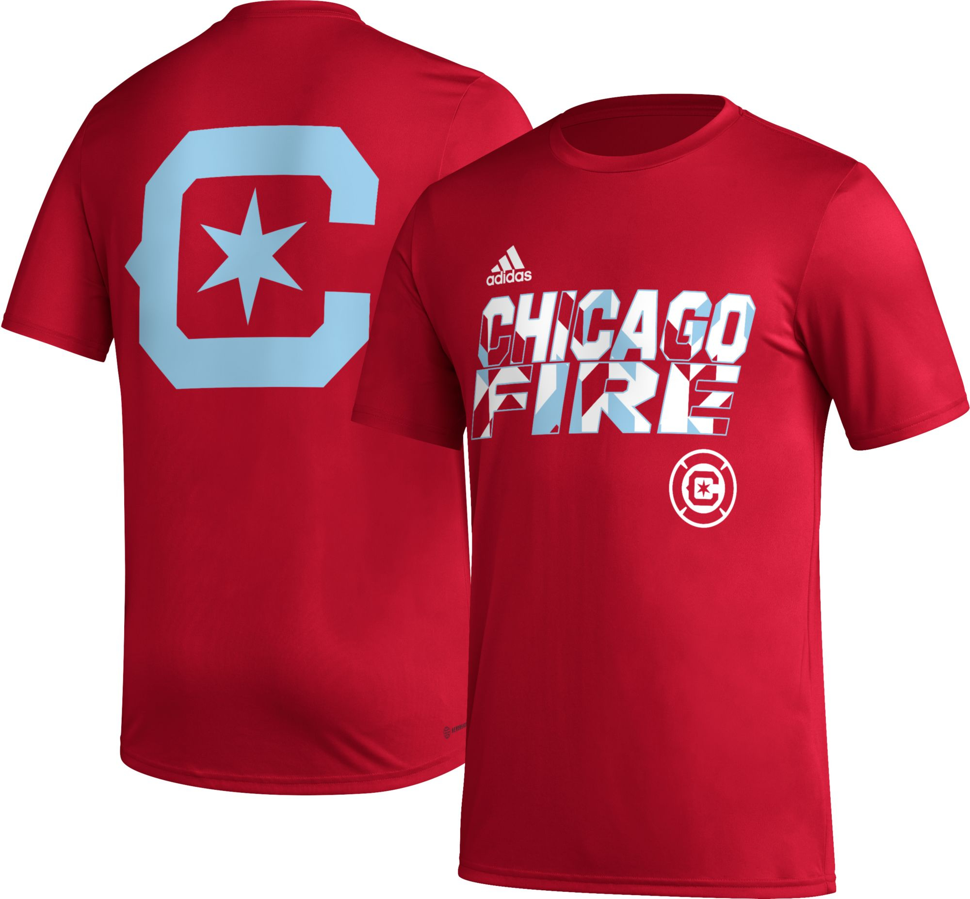 adidas Chicago Fire 2023 Jersey Hook Red T-Shirt, Men's, XXL | Holiday Gift