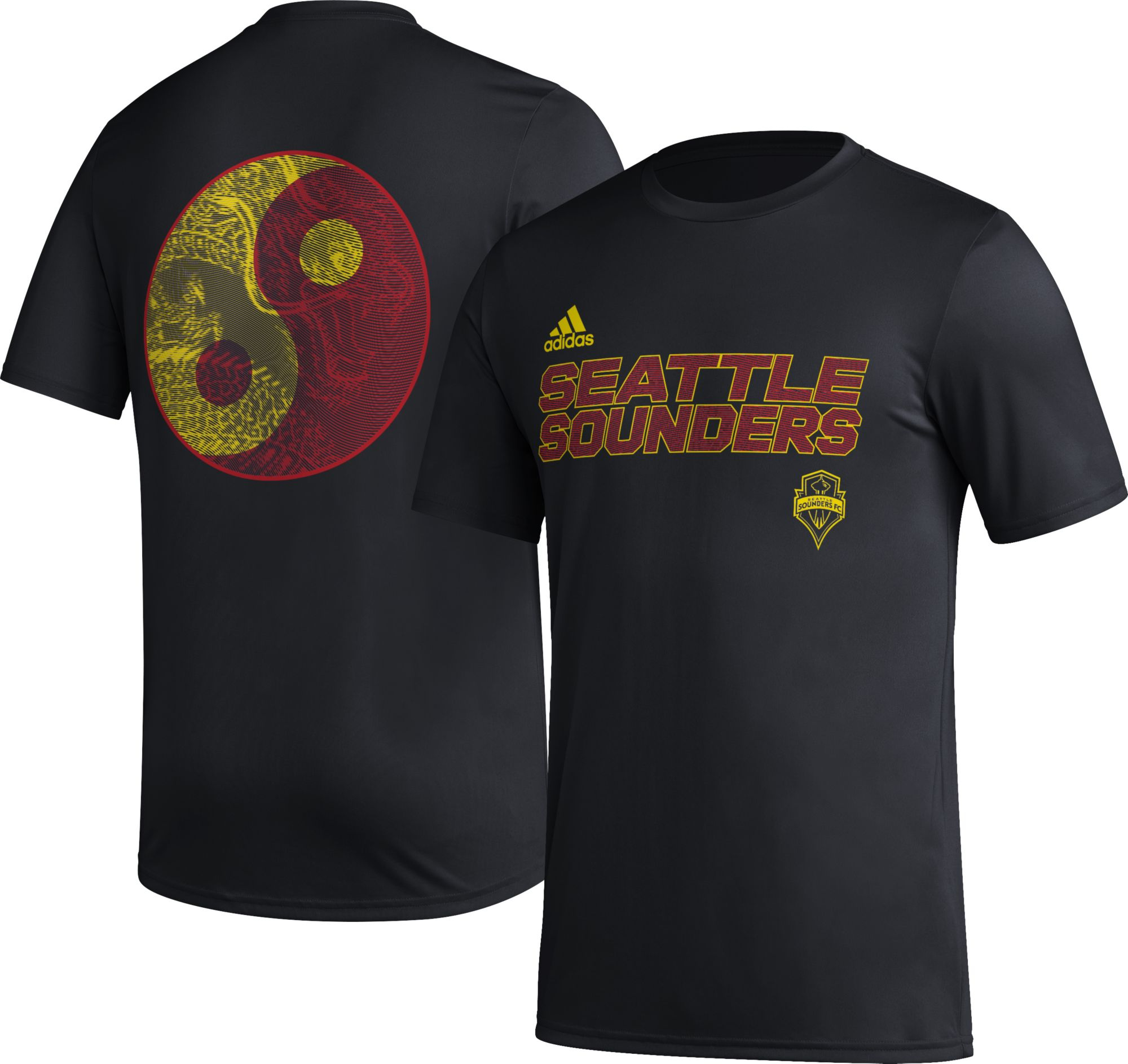 adidas Seattle Sounders 2023 Creator Black T-Shirt, Men's, XXL
