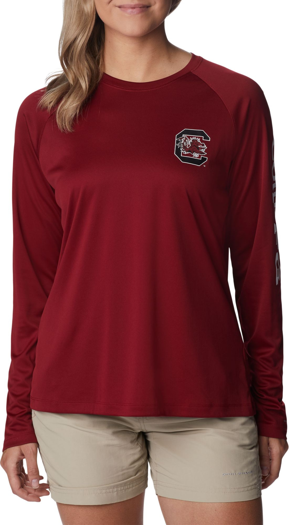 Columbia Women's South Carolina Gamecocks Garnet Tidal Long Sleeve T-Shirt, XL, Red