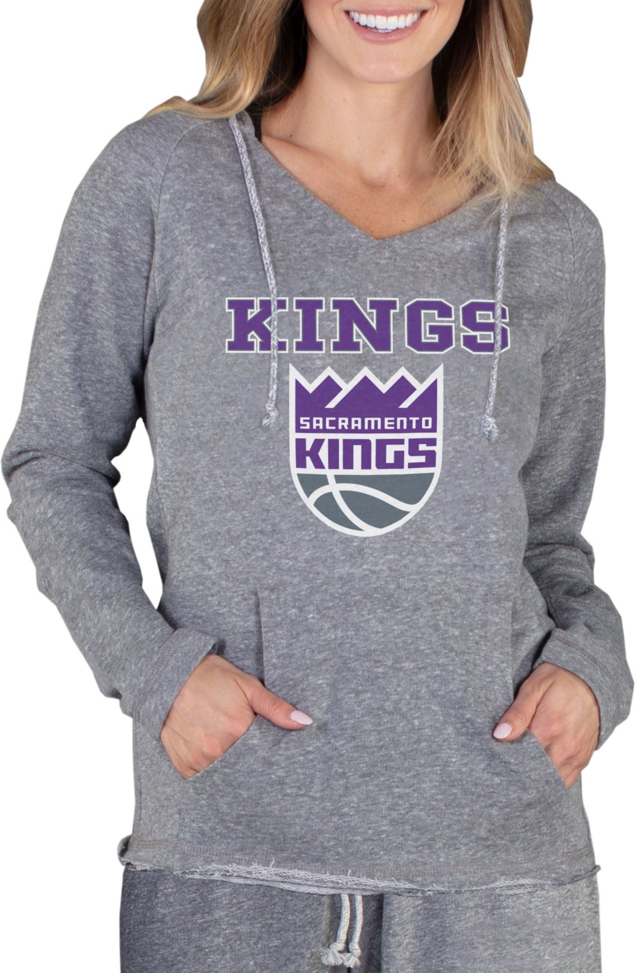 Concepts Sport Women's Sacramento Kings Grey Mainstream Hoodie, XL, Gray