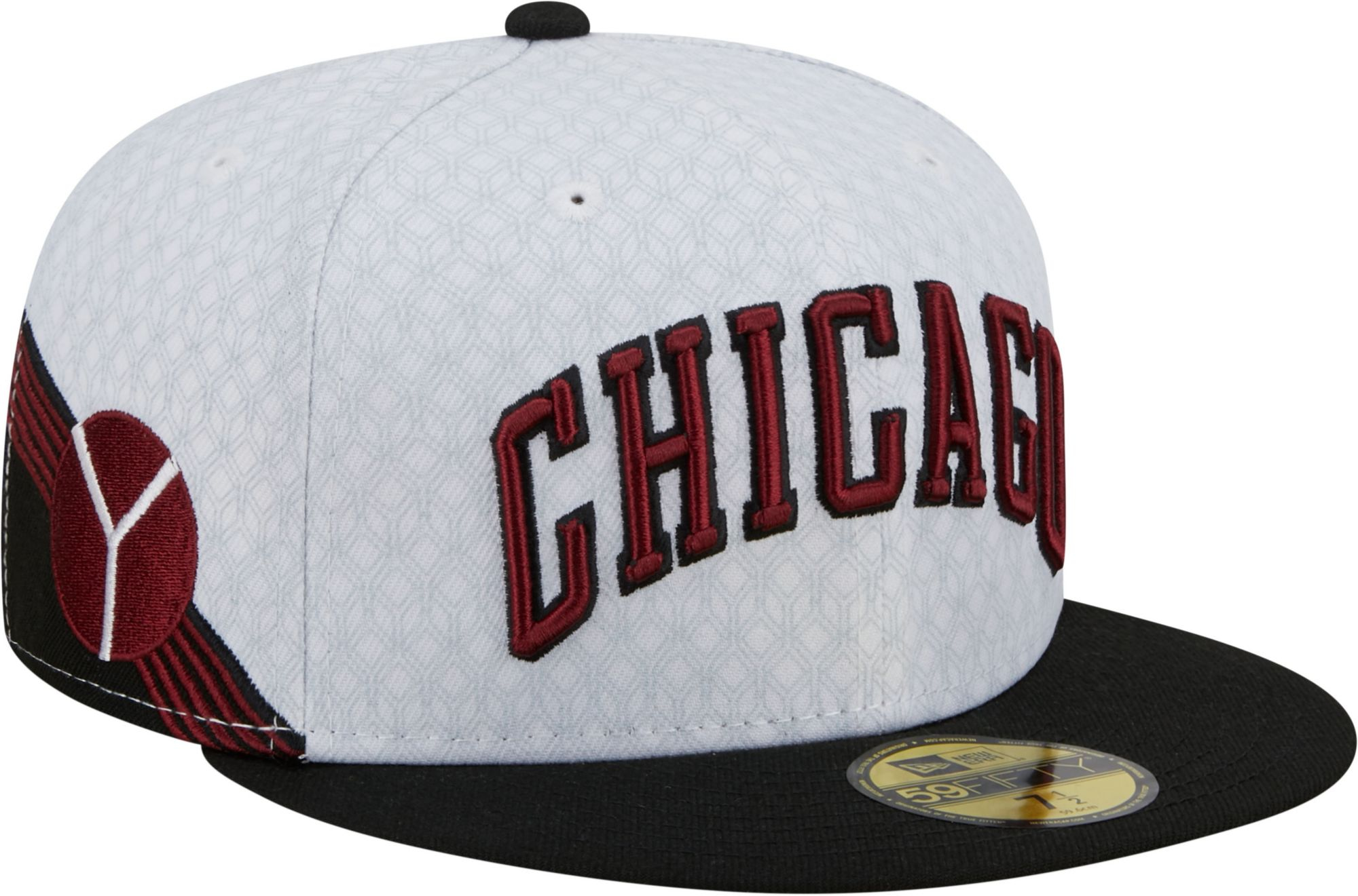 New Era Men's 2022-23 City Edition Chicago Bulls 59Fifty Fitted Hat, Size 7 3/8, Black | Holiday Gift