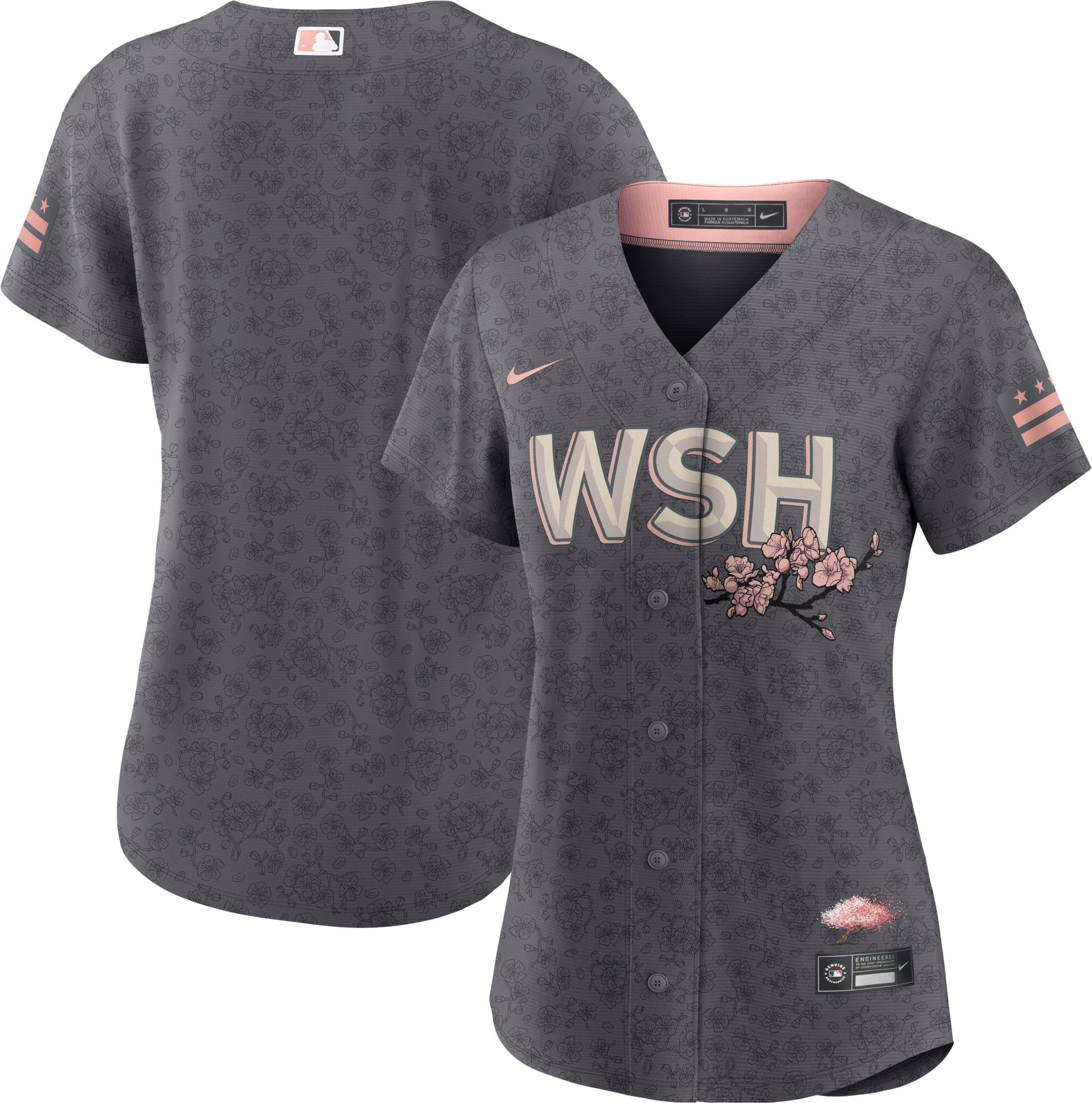 Nike Women's Washington Nationals 2023 City Connect Cool Base Jersey, Small, Gray