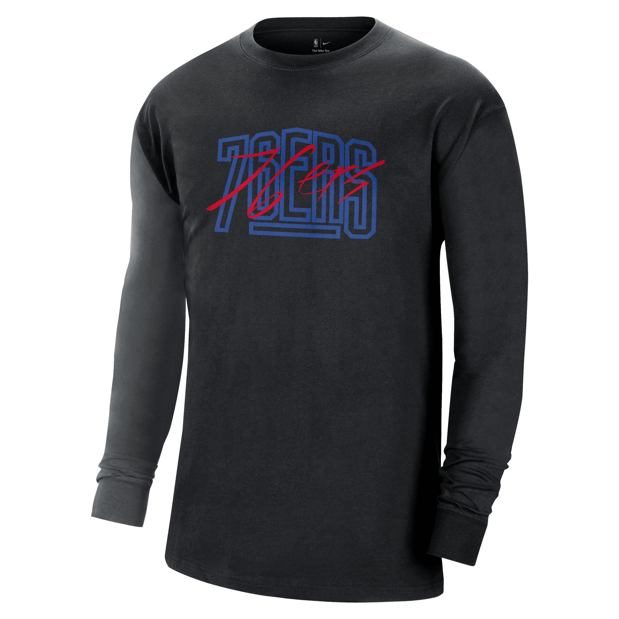 Nike Men's Philadelphia 76ers Black Courtside Max90 Longsleeve T-Shirt, XXL | Holiday Gift