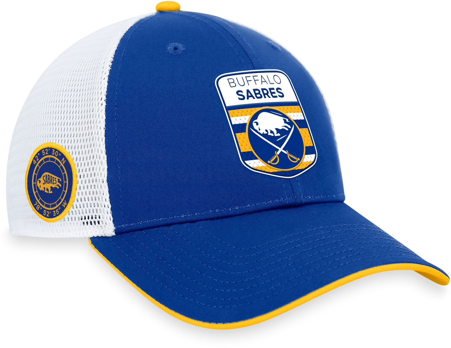 NHL Buffalo Sabres 2023-2024 Authentic Pro Draft Trucker Hat, Men's, Blue