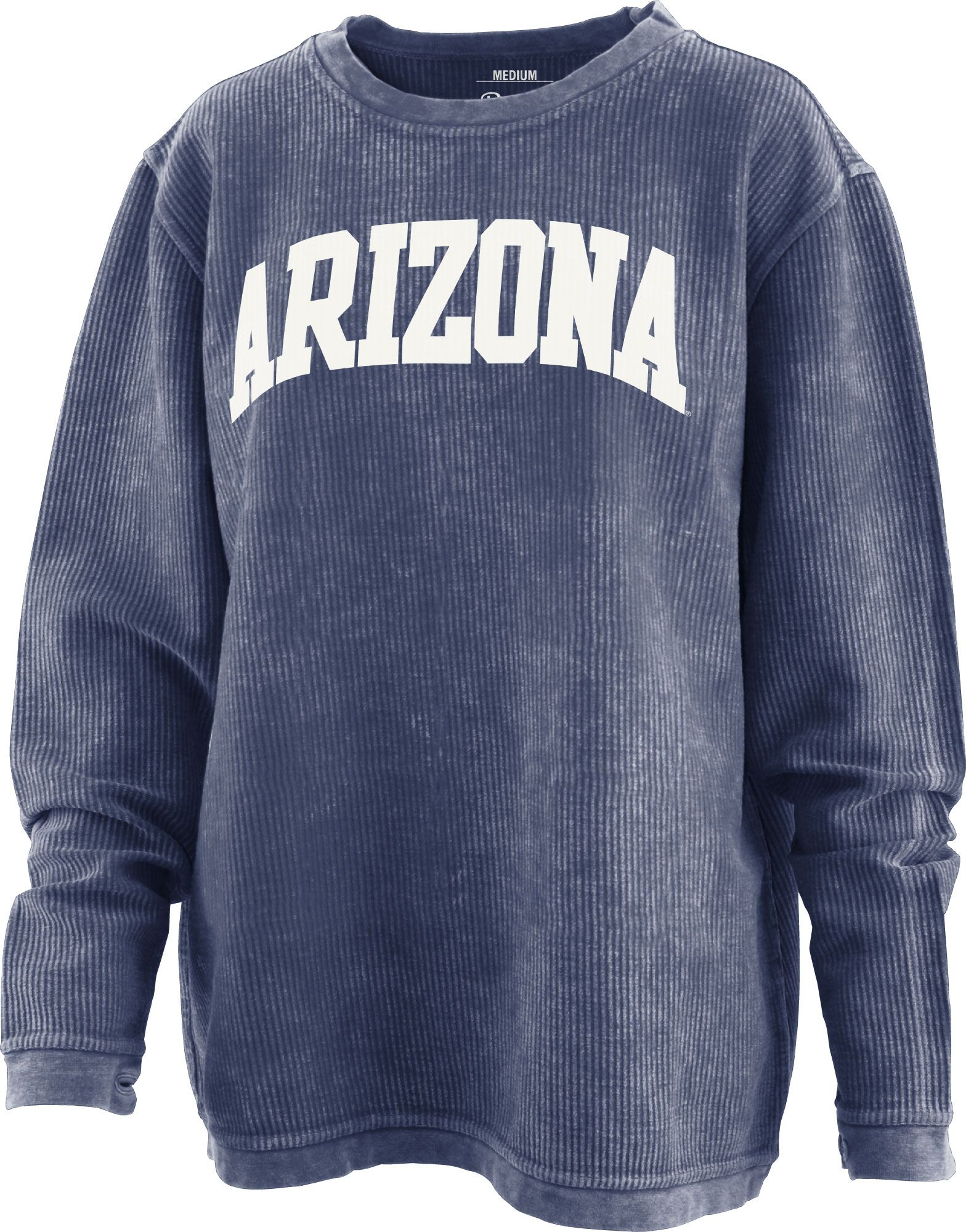 Pressbox Women's Arizona Wildcats Navy Corded Crew Pullover Sweatshirt, XL, Blue | Holiday Gift