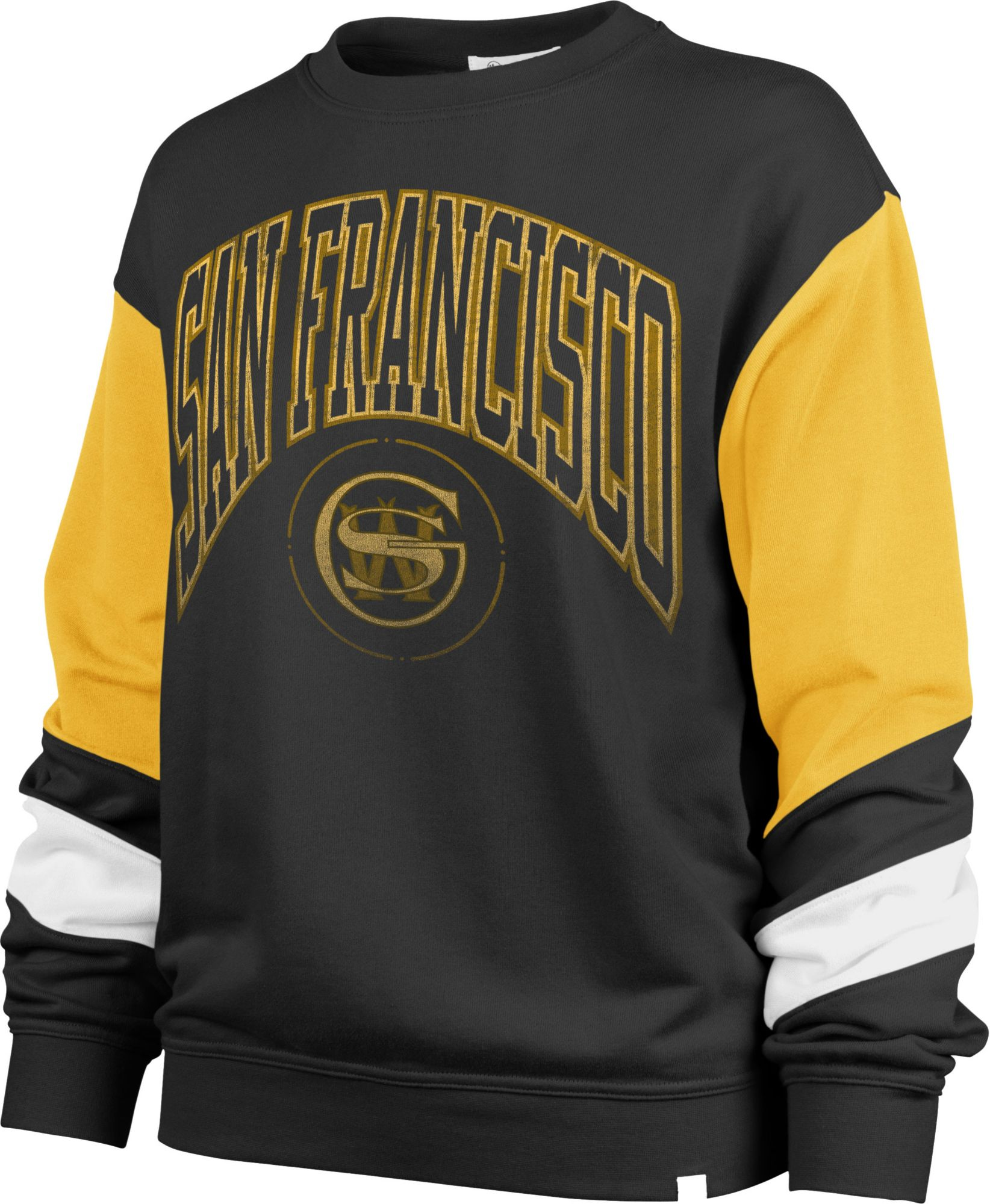 '47 Brand Women's 2023-24 City Edition Golden State Warriors Nova Crewneck Sweater, XL, Black