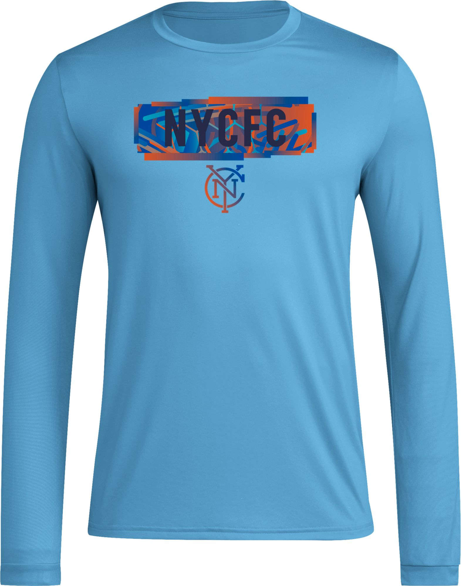 adidas Adult New York City FC 2024 Local Pop Light Blue Long Sleeve Shirt, Men's, XXL
