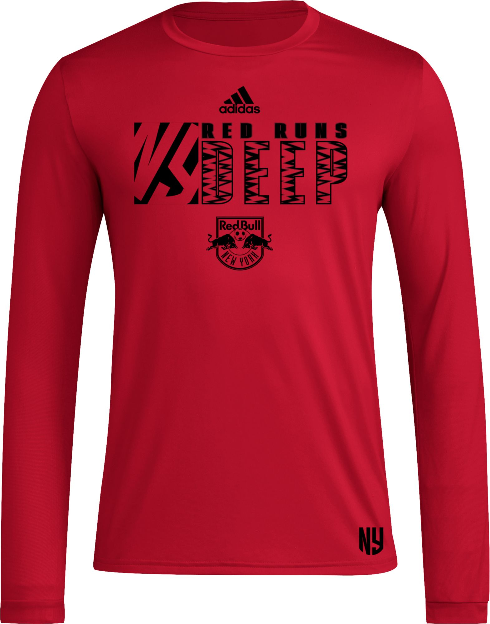 adidas Adult New York Red Bulls 2024 Jersey Hook Red Long Sleeve Shirt, Men's, XXL