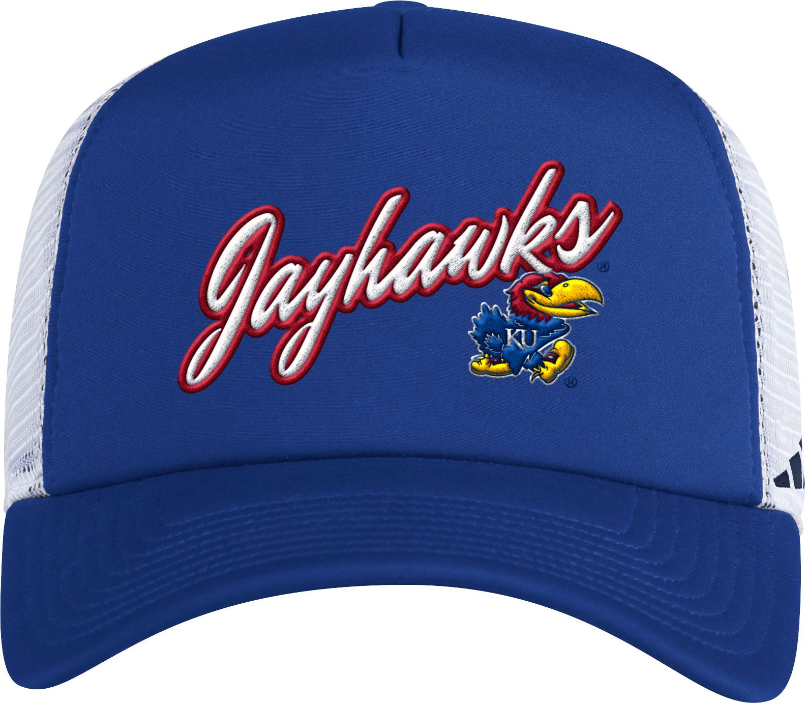 adidas Men's Kansas Jayhawks Blue Foam Trucker Hat