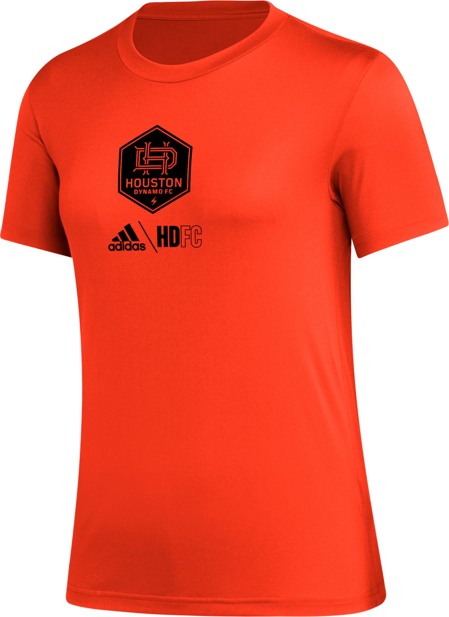 adidas Women's Houston Dynamo Icon Orange T-Shirt, XL