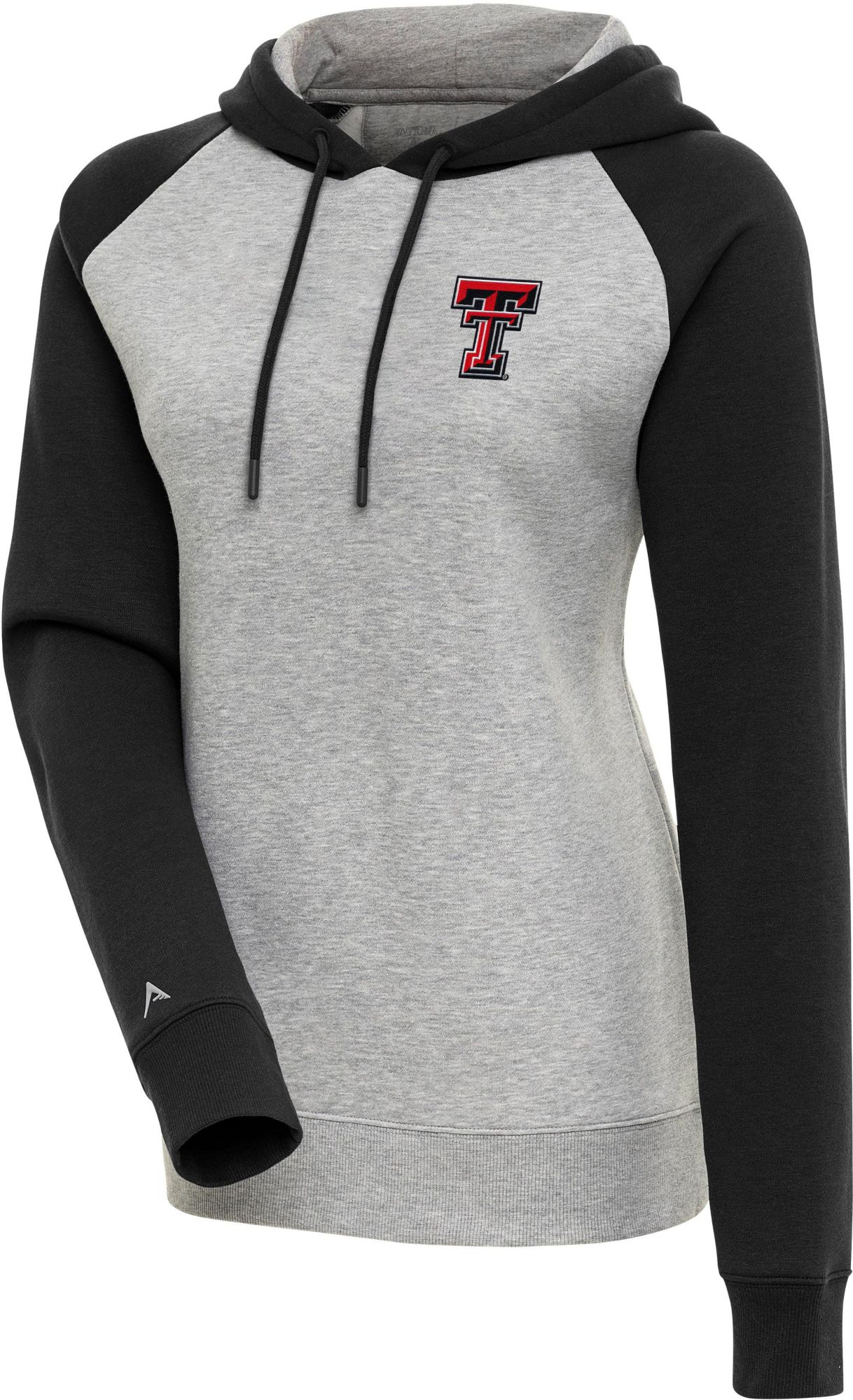 Antigua Women's Texas Tech Red Raiders Black Victory Colorblock Pullover Hoodie, XL, Gray