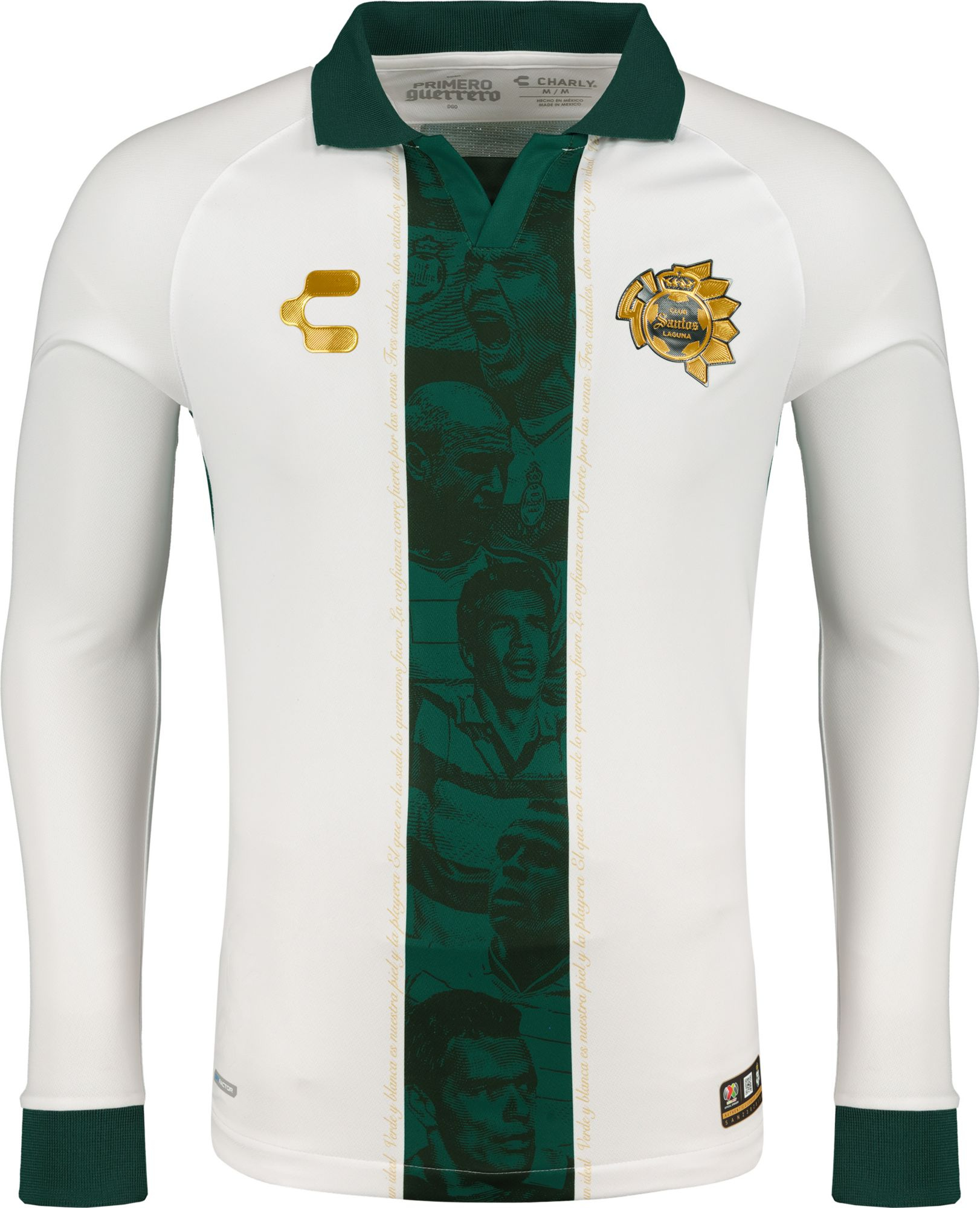 Charly Men's Santos Laguna 2023 Special Edition Authentic White Long Sleeve Jersey, XXL
