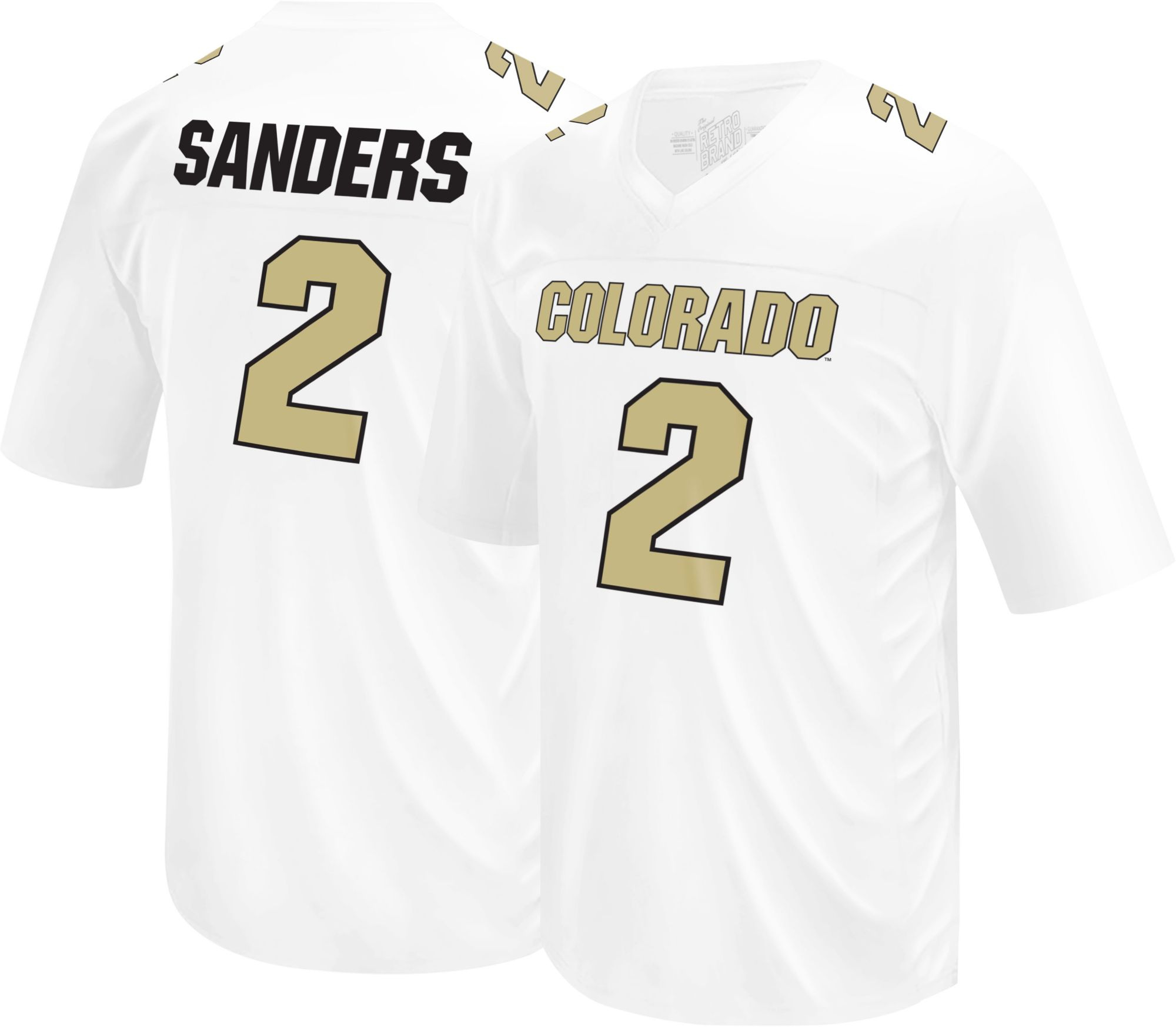 Retro Brand Men's Colorado Buffaloes Shedeur Sanders #2 White Replica Football Jersey, XXL