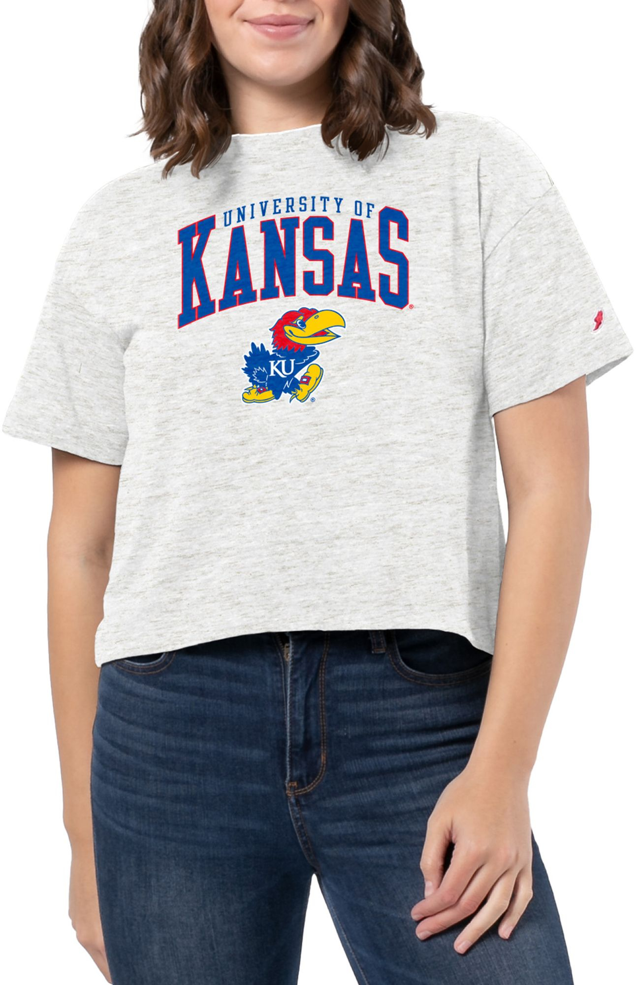 League-Legacy Women's Kansas Jayhawks White Intramural Midi T-Shirt, XL
