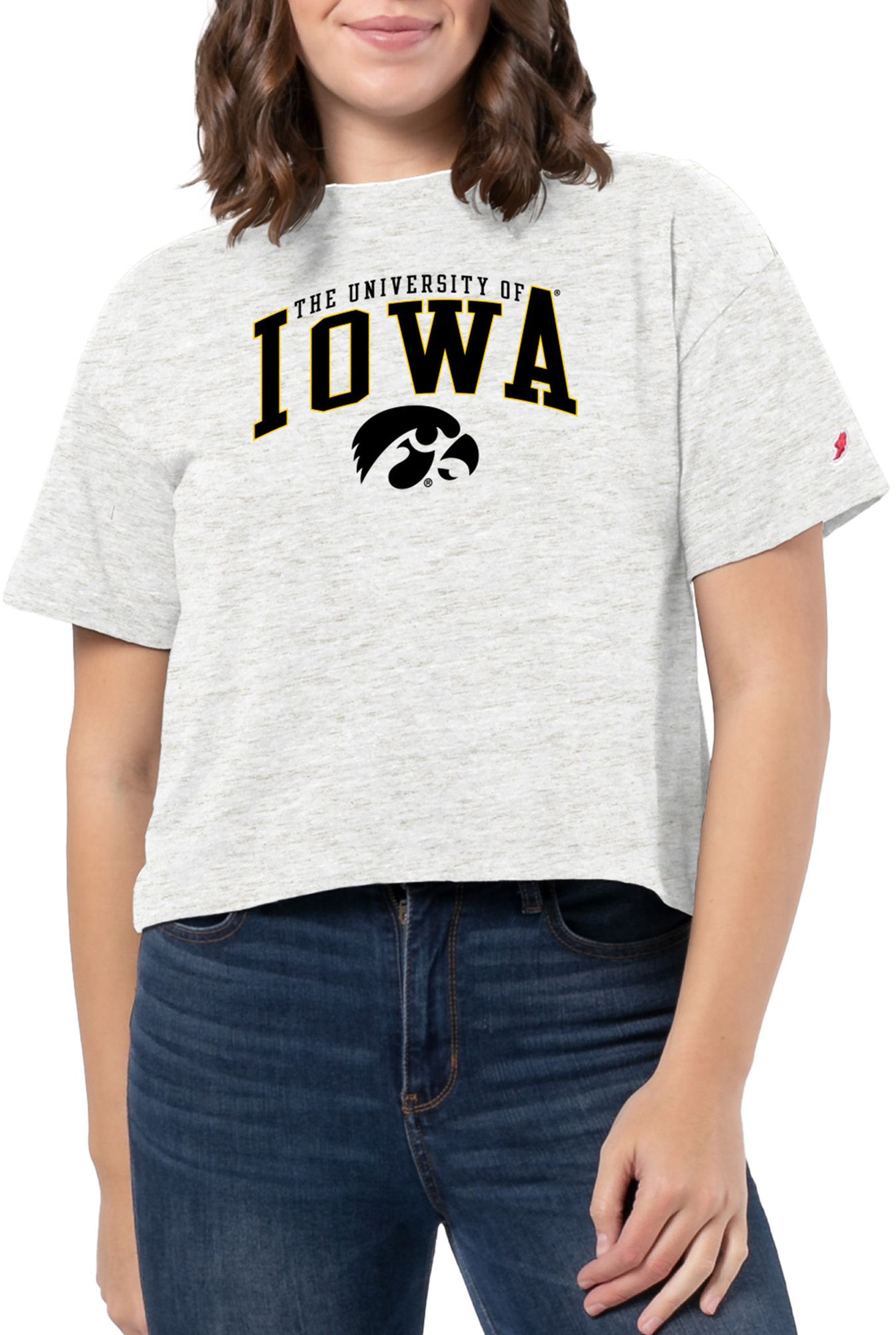 League-Legacy Women's Iowa Hawkeyes White Intramural Midi T-Shirt, XL