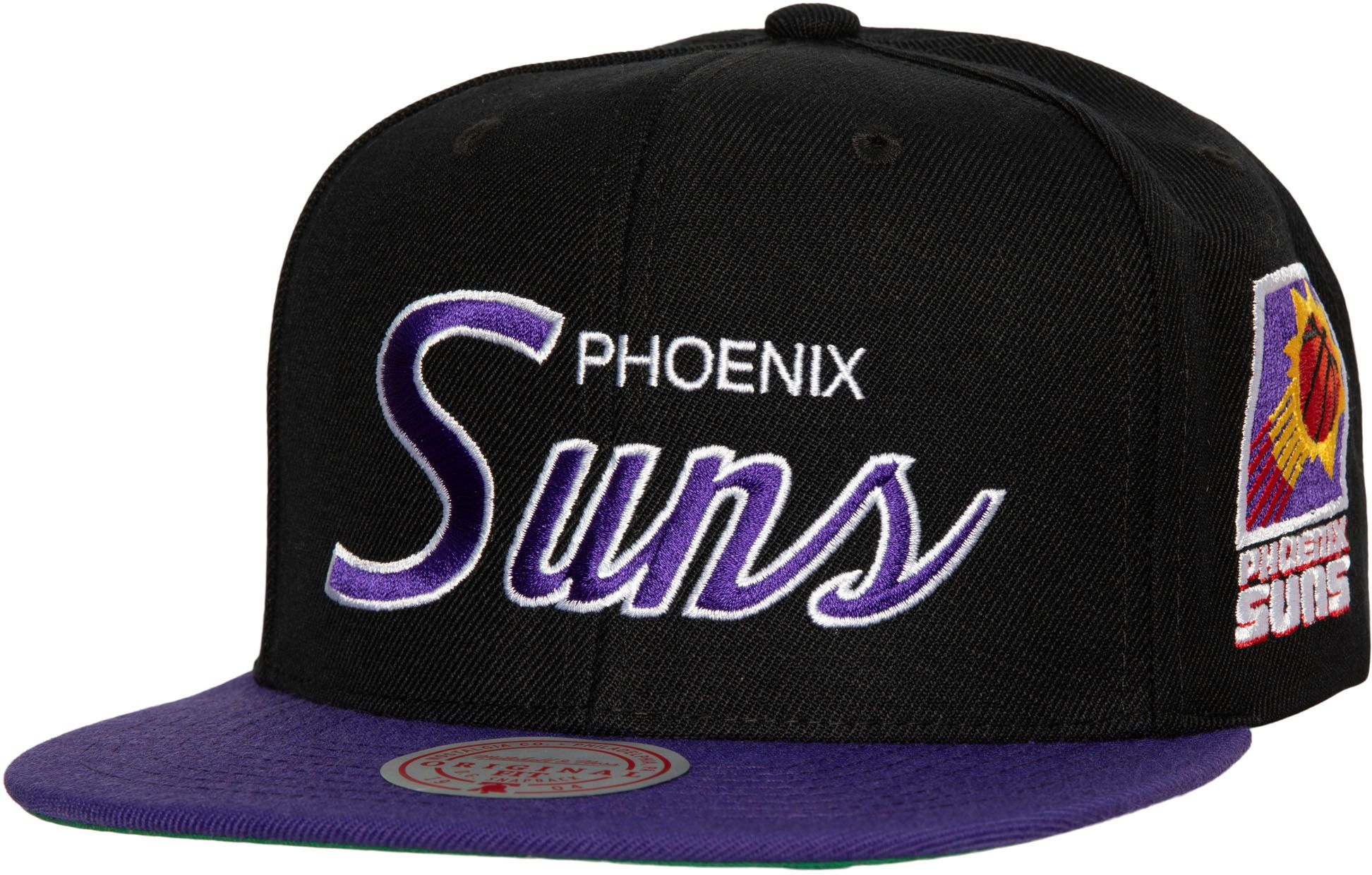 Mitchell and Ness Adult Phoenix Suns Script 2Tone Adjustable Snapback Hat, Men's, Black