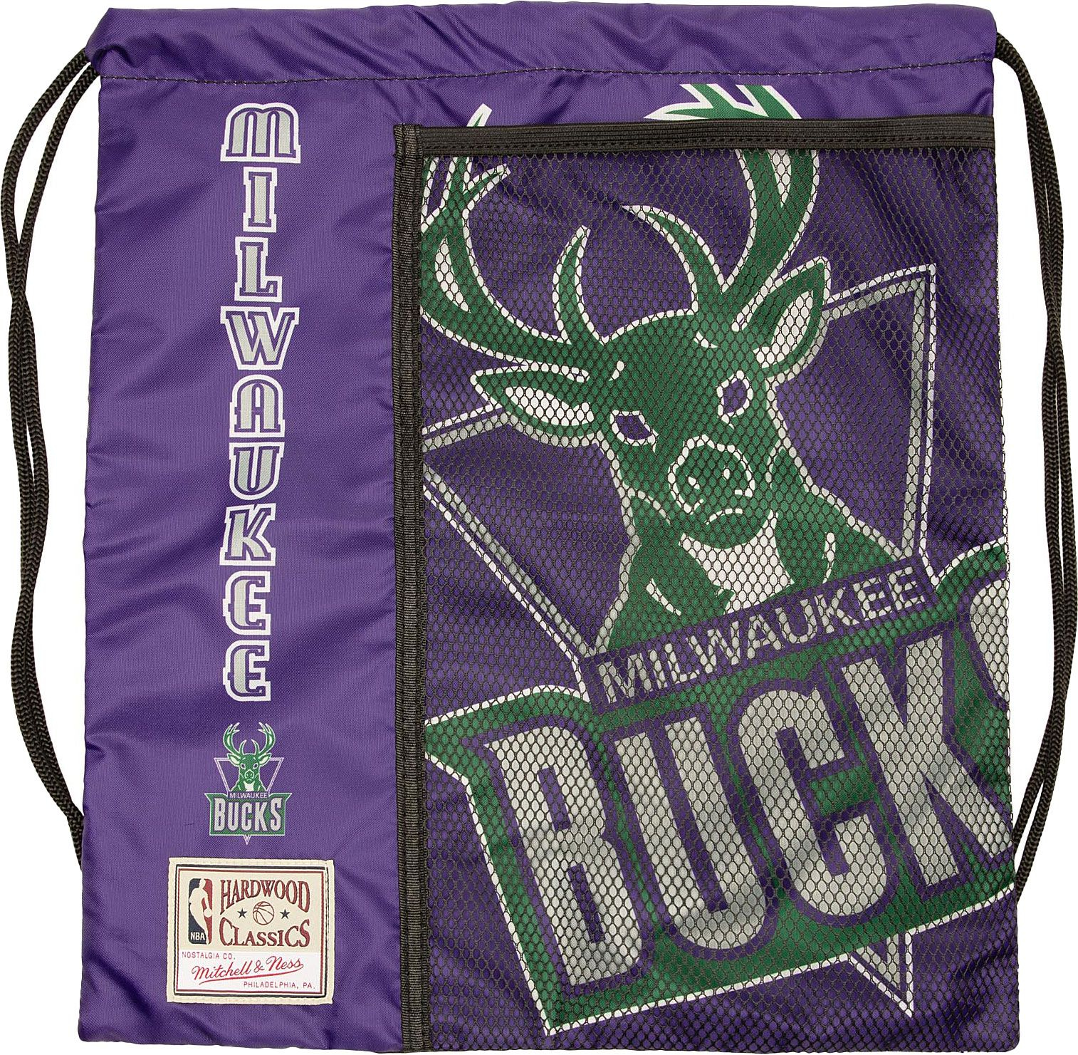 Mitchell and Ness Milwaukee Bucks Cinch Bag, Men's