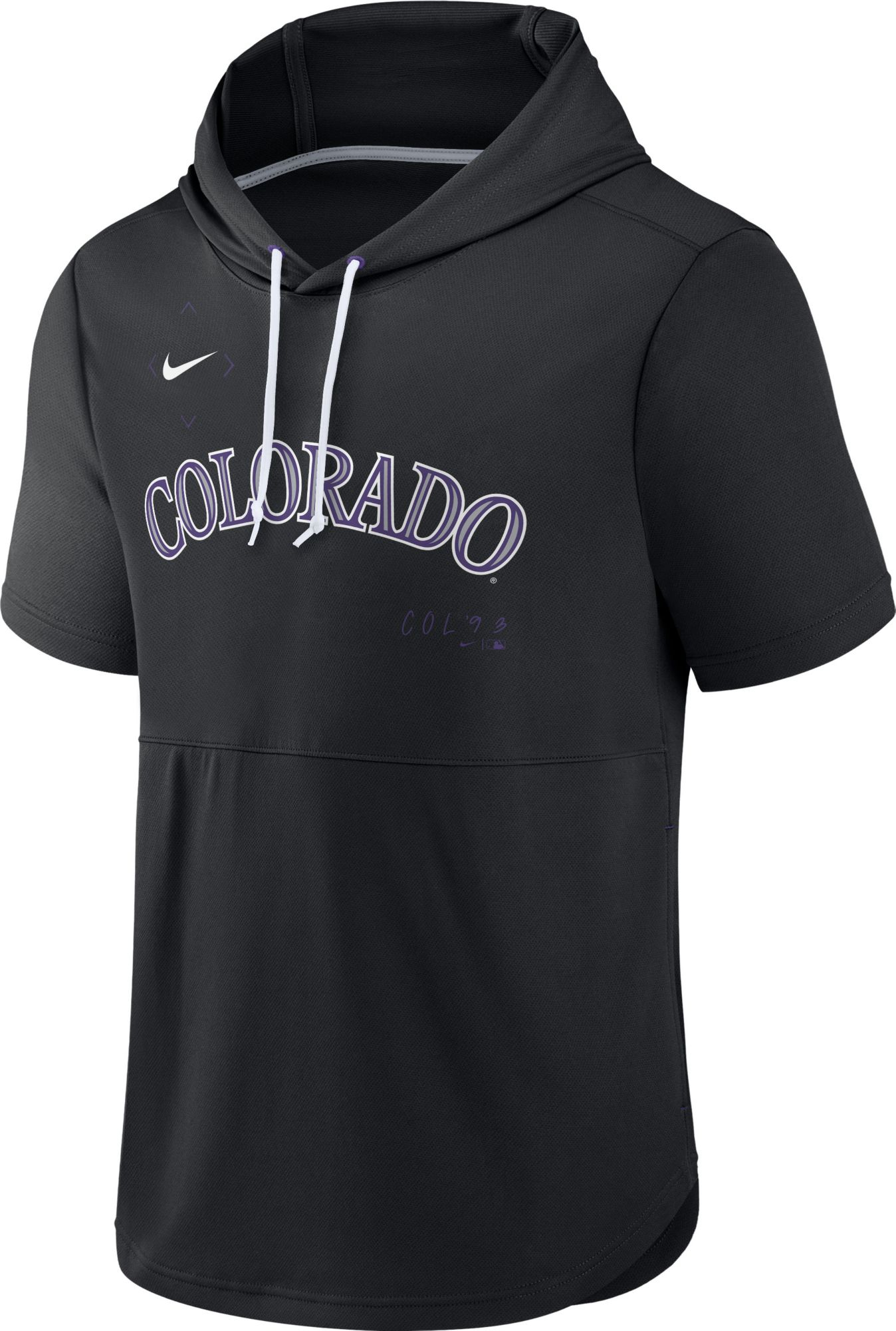 Nike Men's Colorado Rockies Black Springer Short Sleeve Hoodie, Large | Holiday Gift