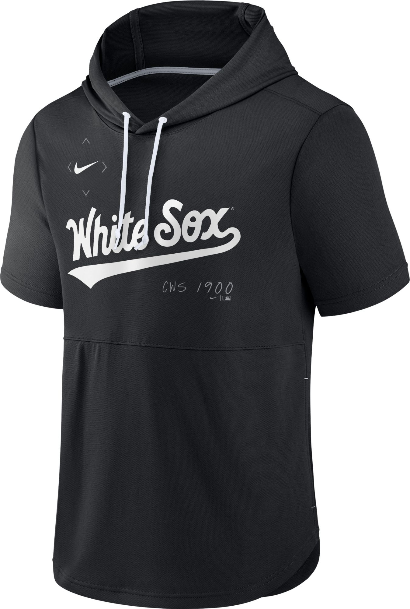 Nike Men's Chicago White Sox Black Springer Short Sleeve Hoodie, XXL