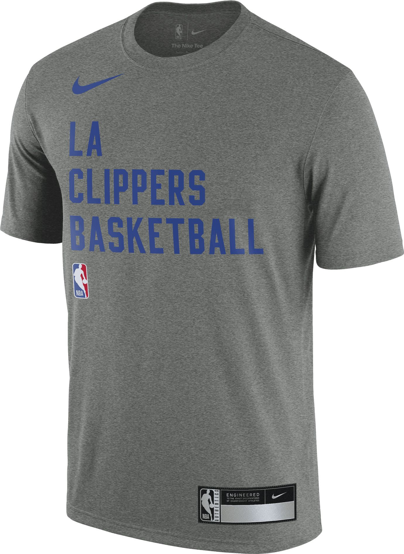 Nike Men's Los Angeles Clippers Grey Practice T-Shirt, XXL, Gray