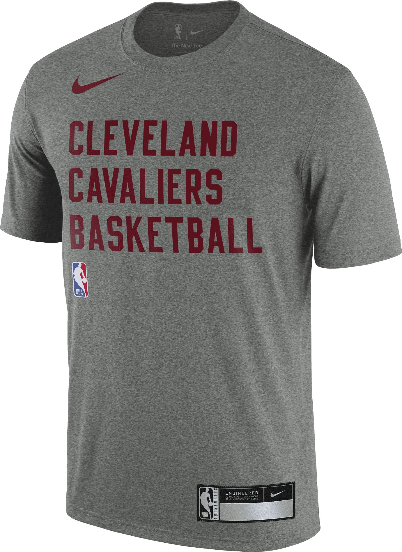 Nike Men's Cleveland Cavaliers Grey Practice T-Shirt, XXL, Gray