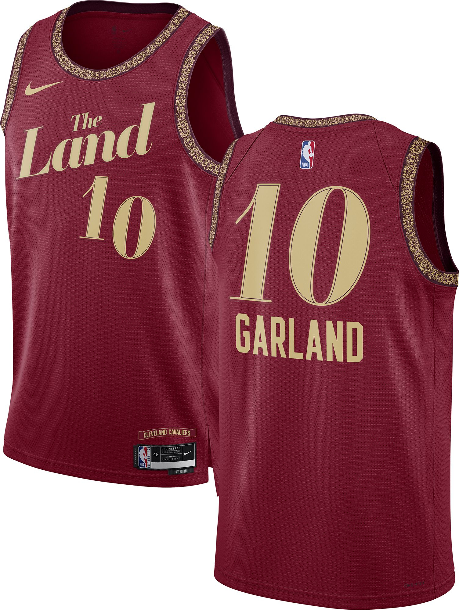 Nike Men's 2023-24 City Edition Cleveland Cavaliers Darius Garland #10 Red Swingman Jersey, XXL
