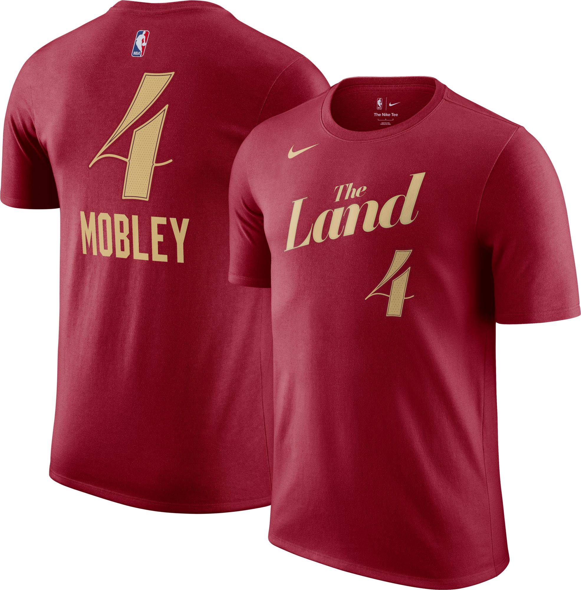 Nike Men's 2023-24 City Edition Cleveland Cavaliers Evan Mobley #4 Red T-Shirt, XXL