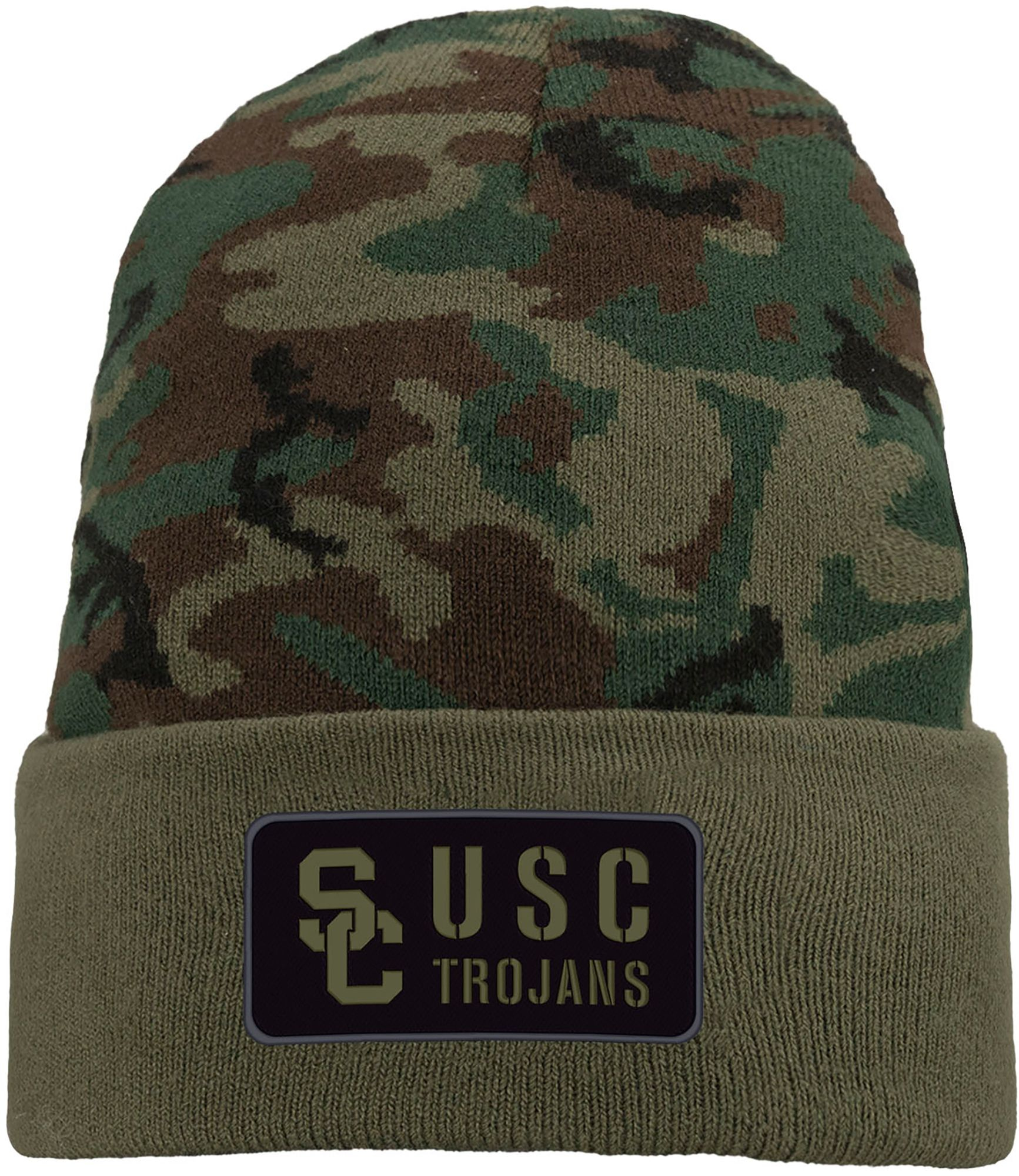 Nike Men's USC Trojans Camo Military Knit Hat, Green