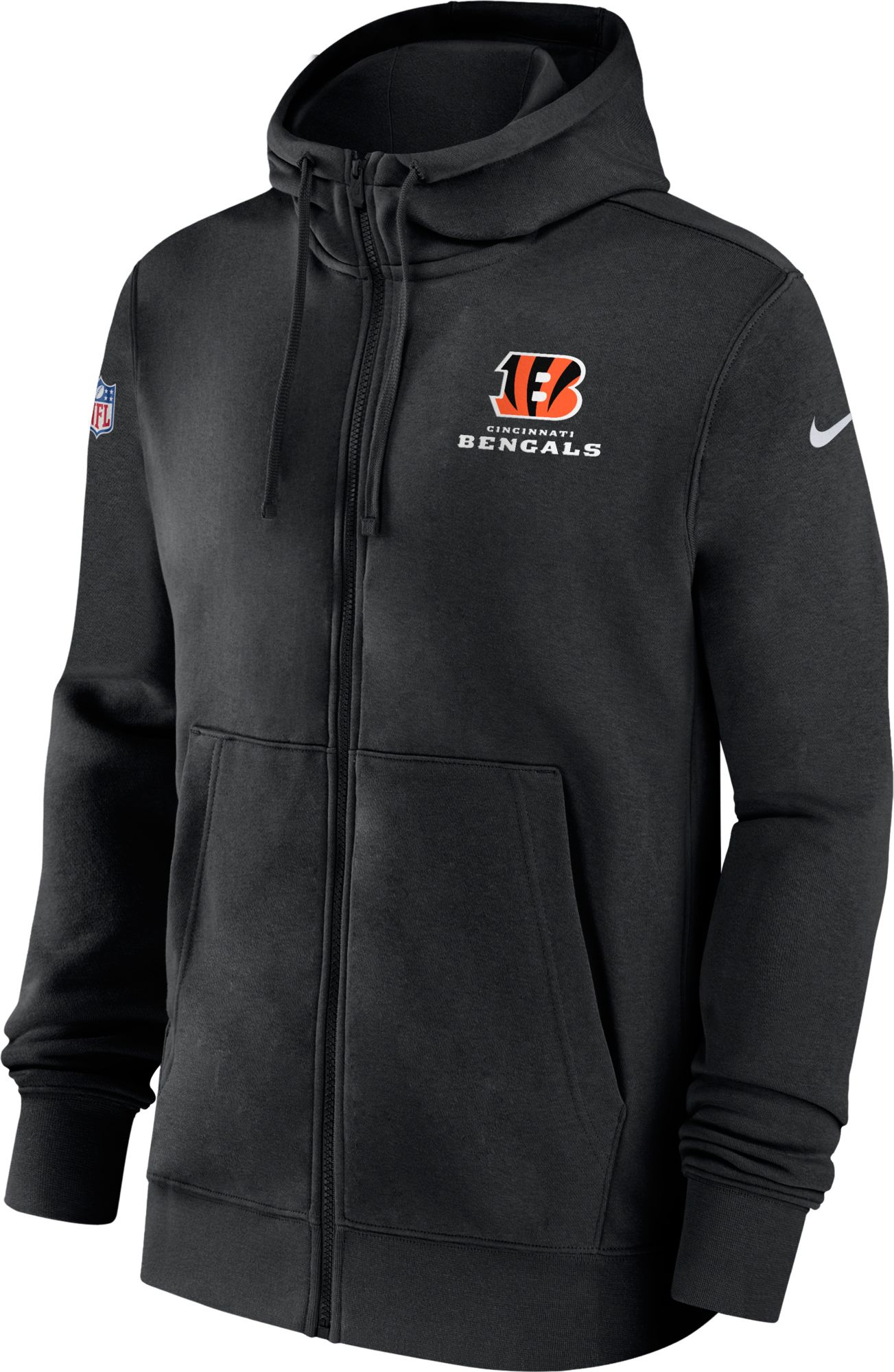 Nike Men's Cincinnati Bengals 2023 Sideline Club Black Full-Zip Hoodie, XXXL | Holiday Gift