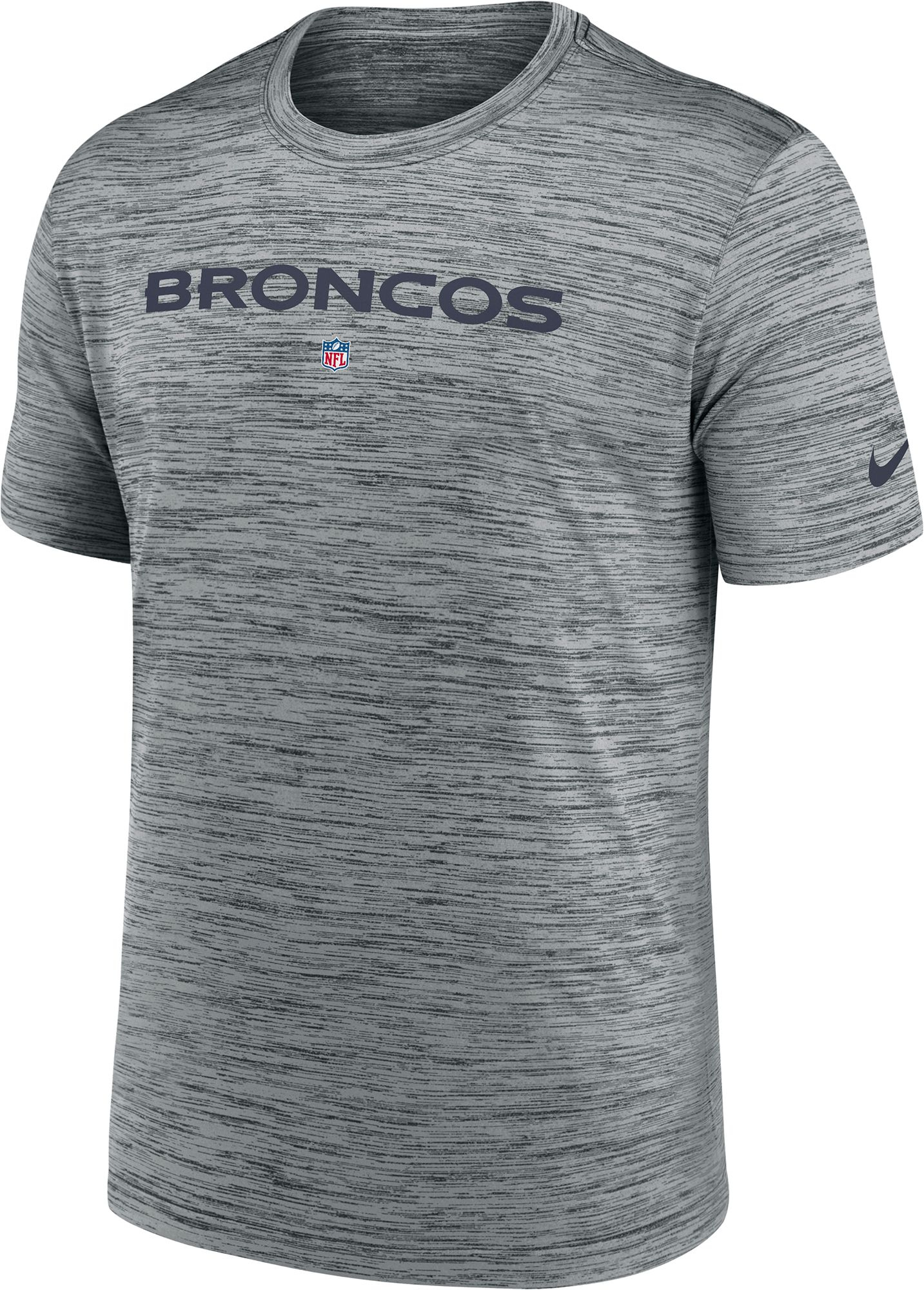 Nike Men's Denver Broncos Sideline Velocity Dark Grey Heather Long Sleeve T-Shirt, XXXL, Gray
