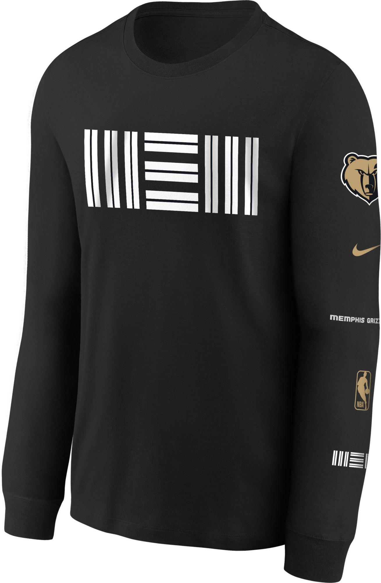 Nike Youth 2023-24 City Edition Memphis Grizzlies Max90 Long Sleeve T-Shirt, Boys', XL, Black