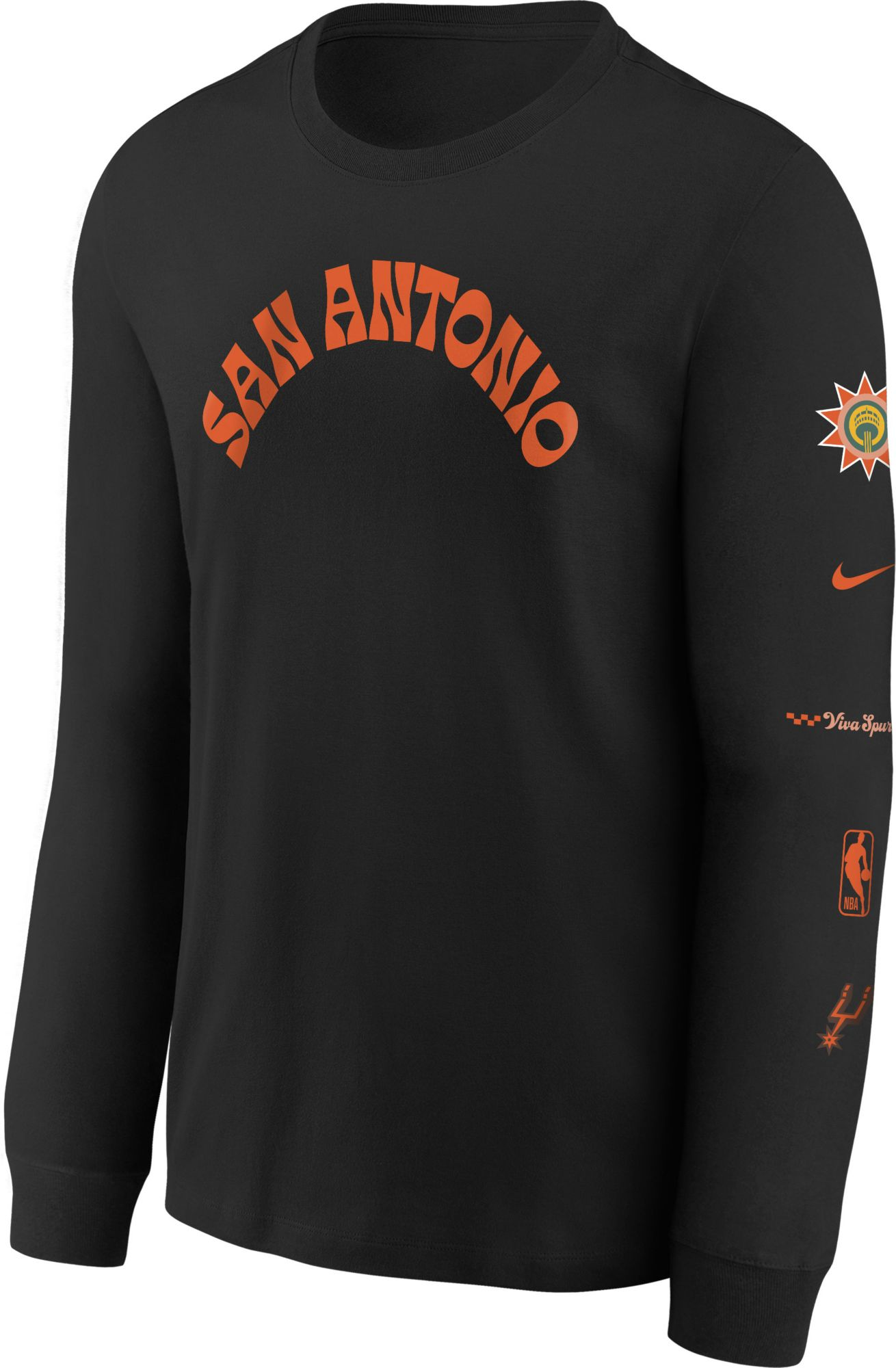 Nike Youth 2023-24 City Edition San Antonio Spurs Max90 Long Sleeve T-Shirt, Boys', XL, Black | Holiday Gift
