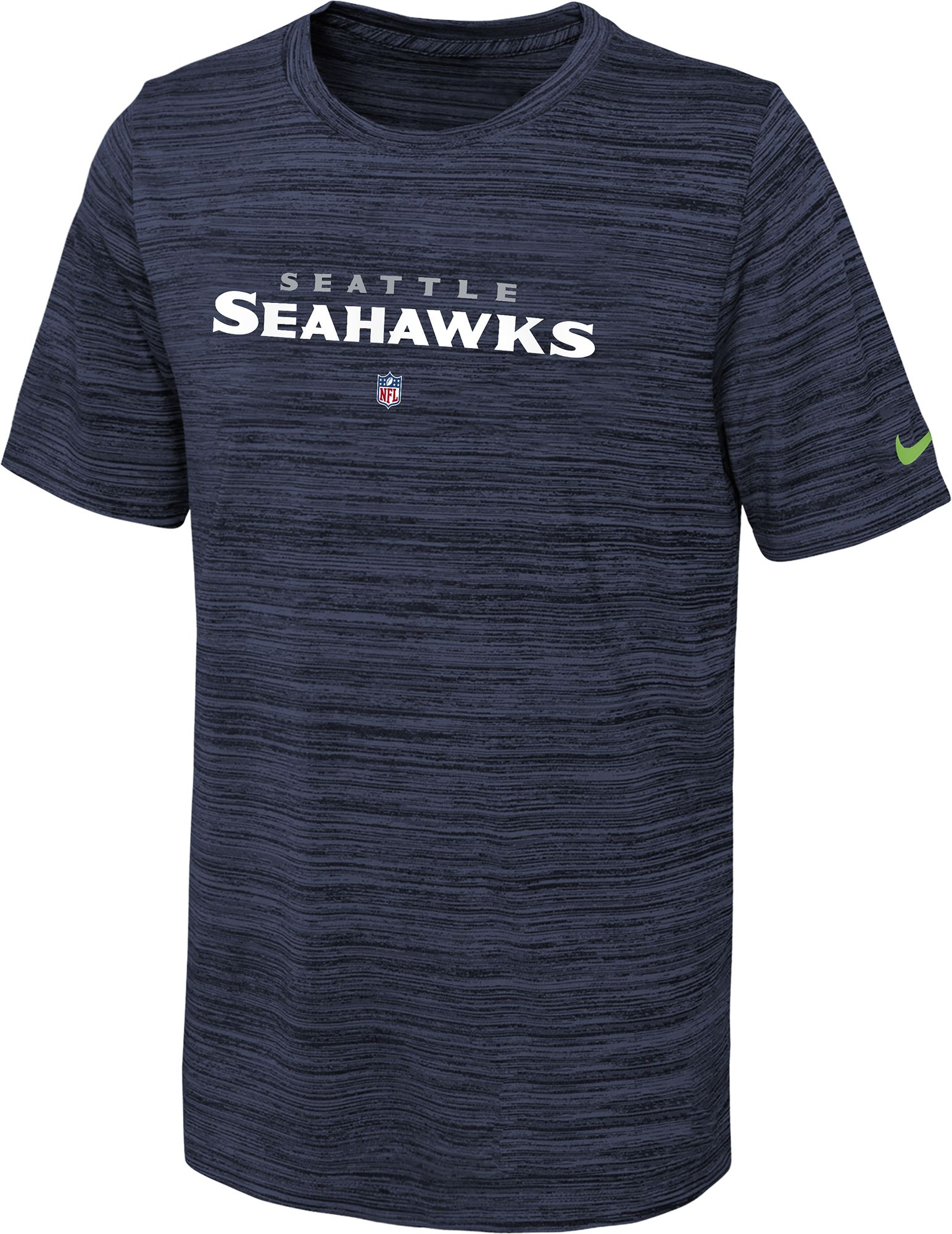 Nike Youth Seattle Seahawks Sideline Velocity Navy T-Shirt, Boys', XL, Blue