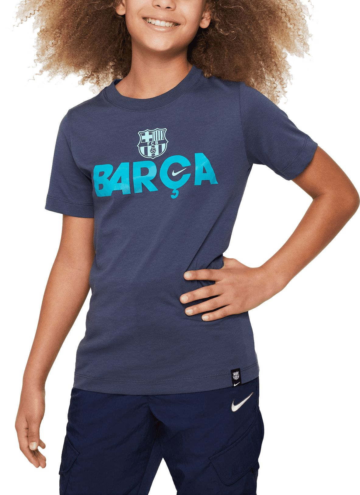 Nike Youth FC Barcelona 2023 Mercurial Blue T-Shirt, Boys', XL | Holiday Gift