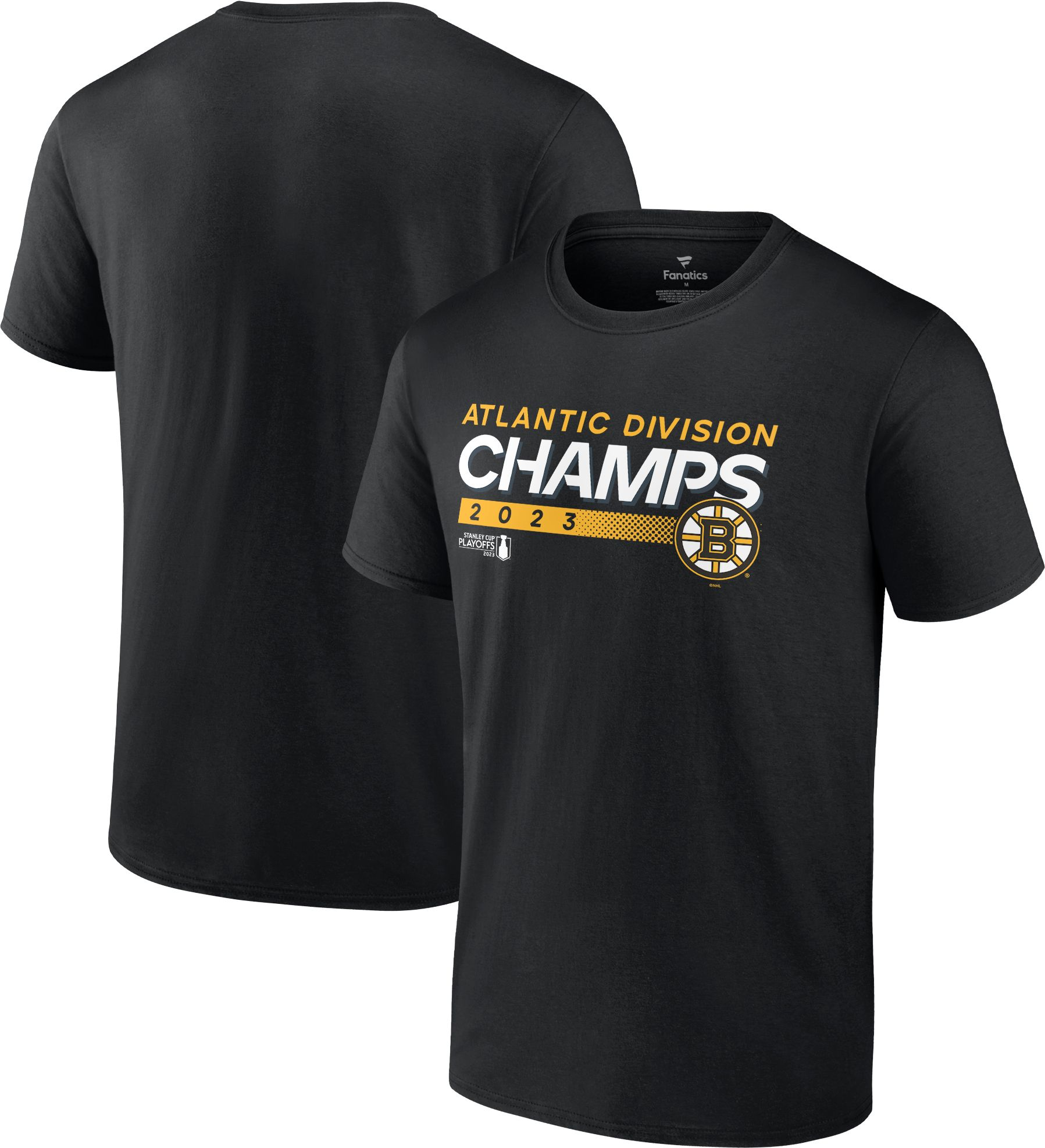 NHL 2022-2023 Division Champions Boston Bruins Locker Room T-Shirt, Men's, Small, Black
