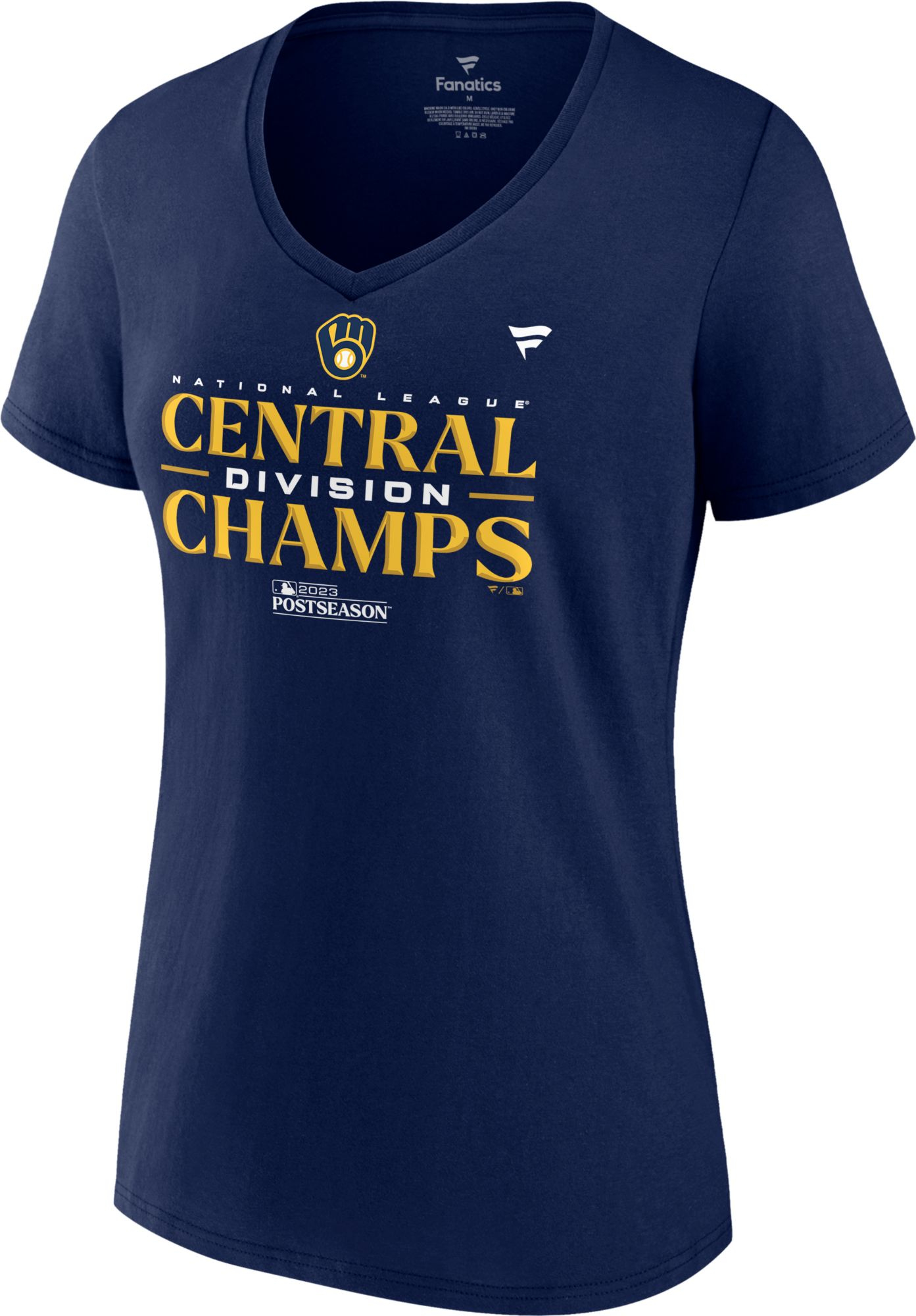 MLB Women's 2023 Division Champions Milwaukee Brewers Locker Room T-Shirt, Small, Blue | Holiday Gift
