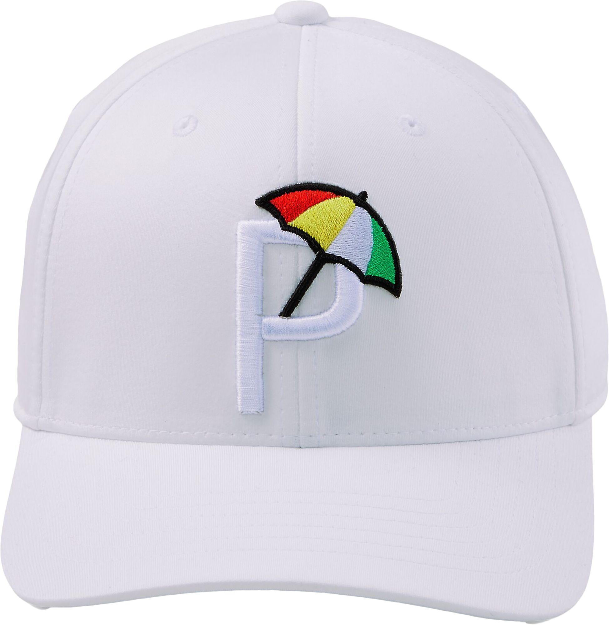 PUMA x Arnold Palmer Men's Palmer P Snapback Golf Hat, White/Grey
