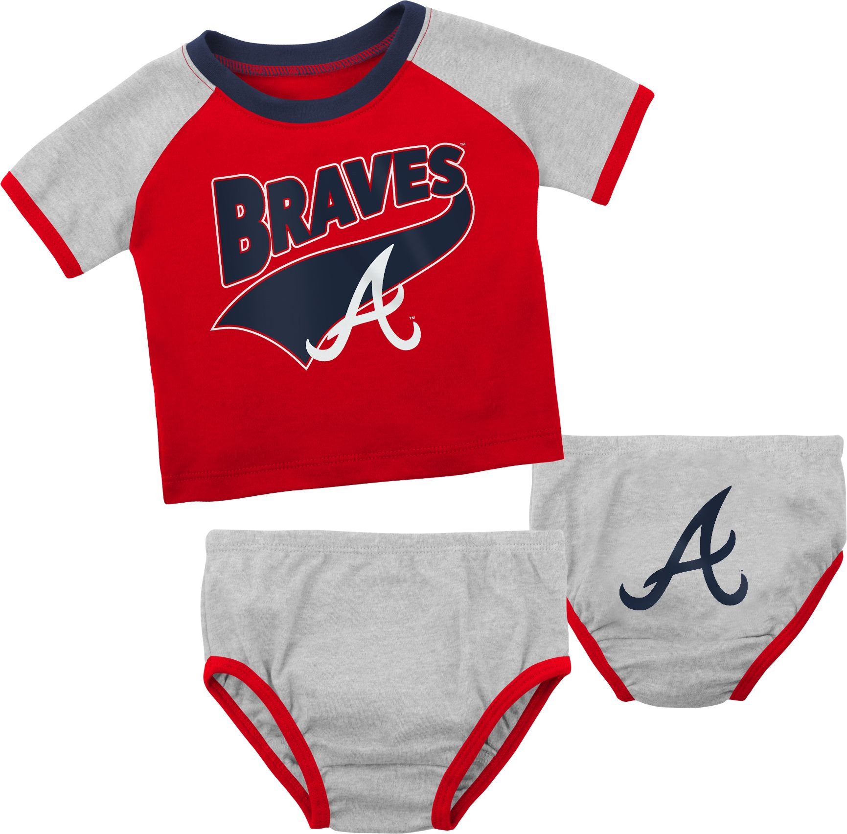 MLB Team Apparel Infant Atlanta Braves Red Slugger Creeper, Boys', 9M