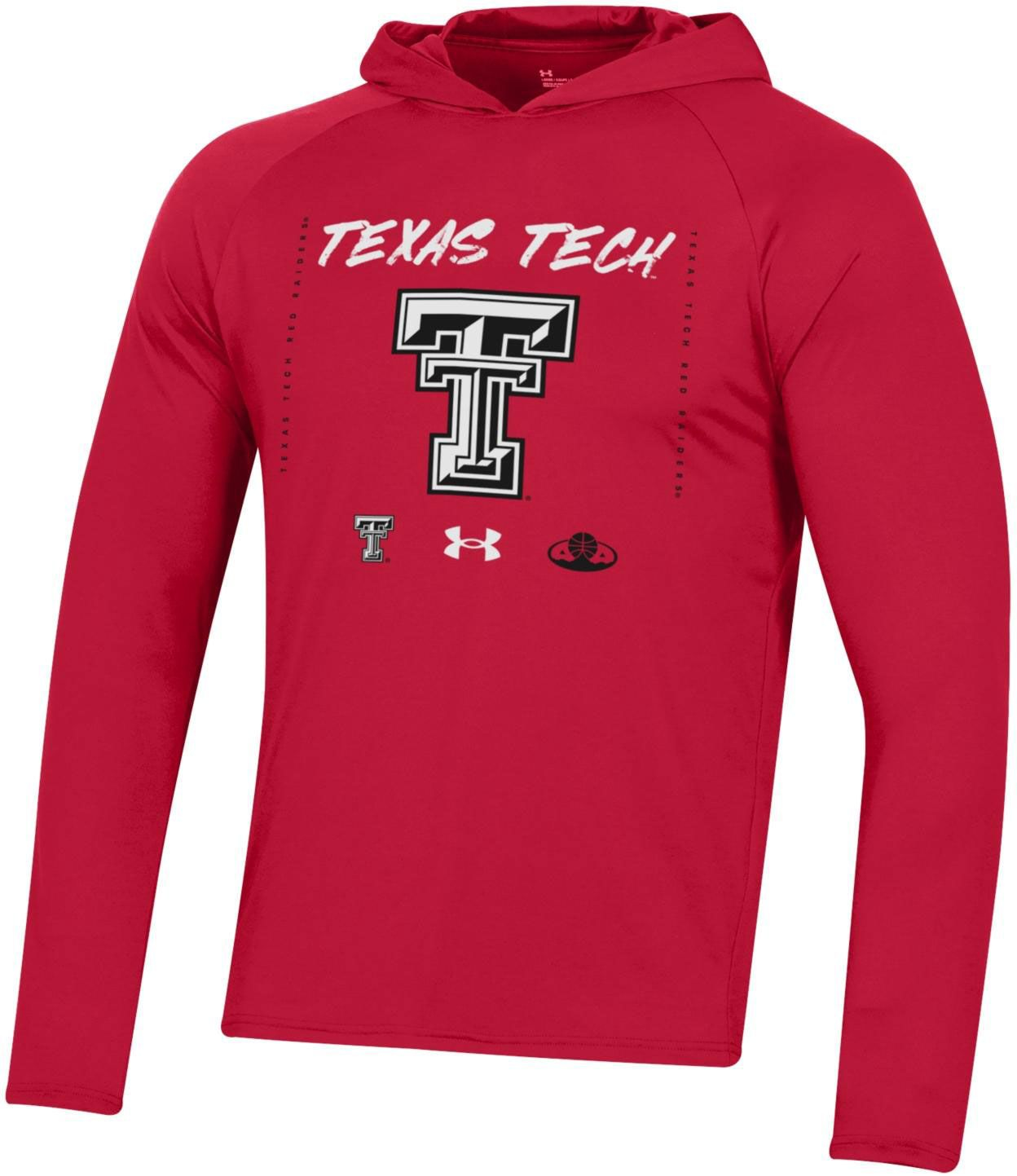 Under Armour Texas Tech Red Raiders Red Hooded Long Sleeve Bench T-Shirt, Men's, Small | Holiday Gift