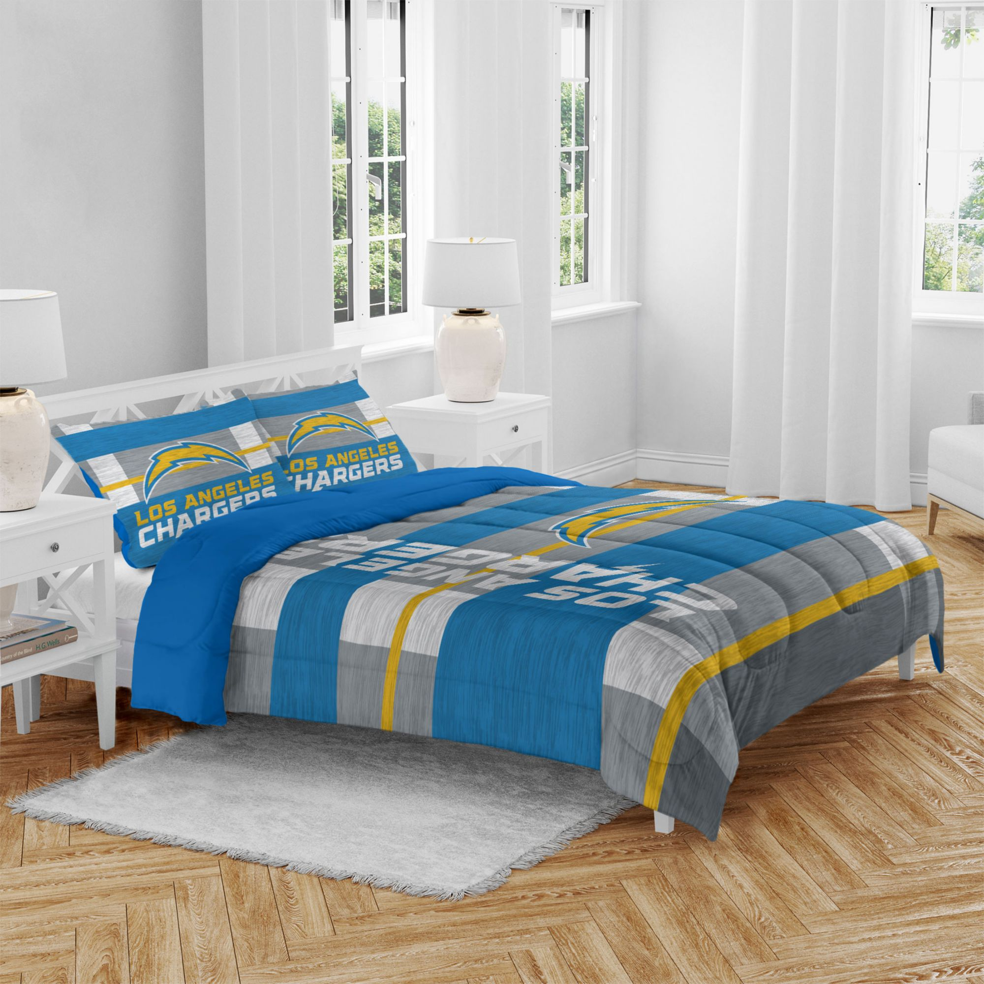 Pegasus Sports Los Angeles Chargers 3-Piece Queen Bedding Set, Team