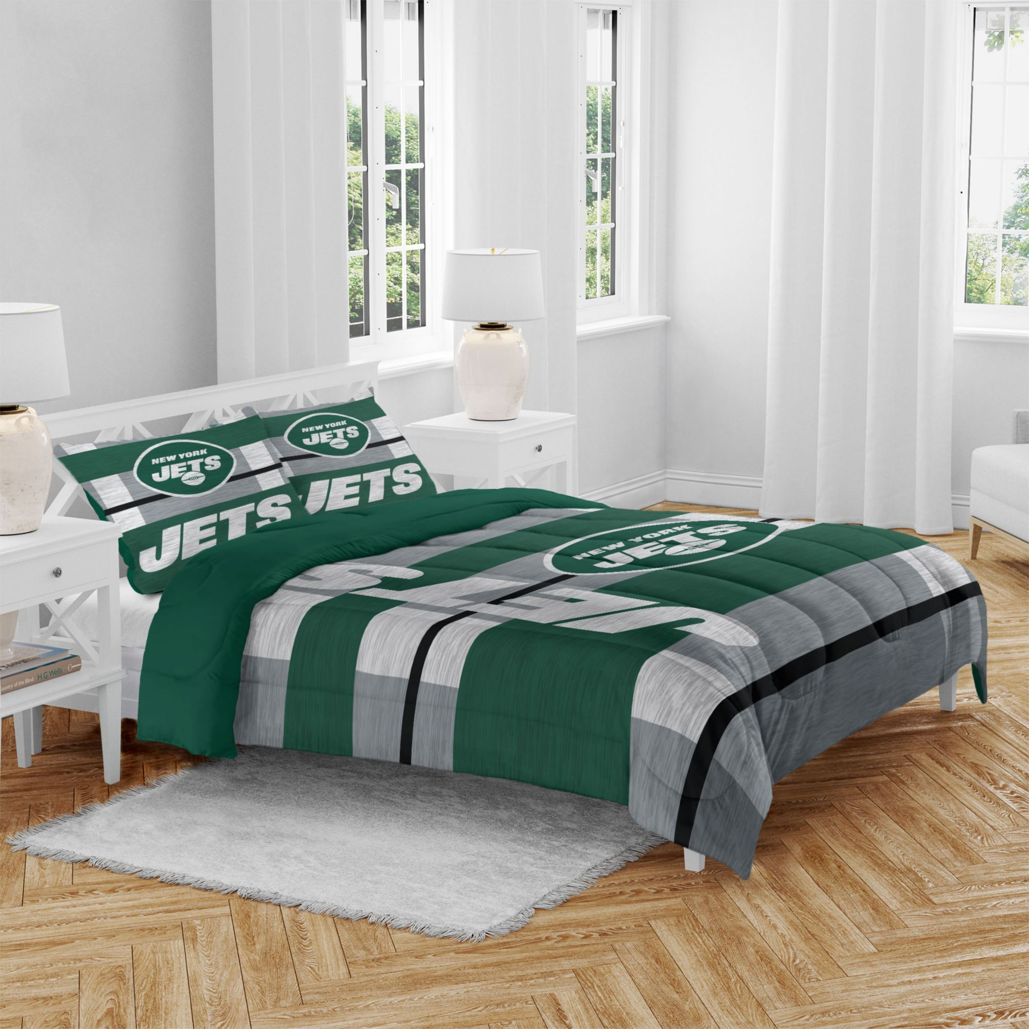 Pegasus Sports New York Jets 3-Piece Queen Bedding Set, Team