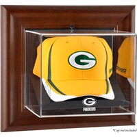 Green Bay Packers Brown Framed Wall-Mountable Baseball Cap Display Case
