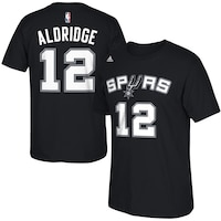Men's adidas LaMarcus Aldridge San Antonio Spurs Black Net Number T-Shirt