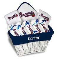 Newborn & Infant White Atlanta Braves Personalized Large Gift Basket