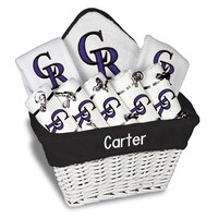 Newborn & Infant White Colorado Rockies Personalized Large Gift Basket